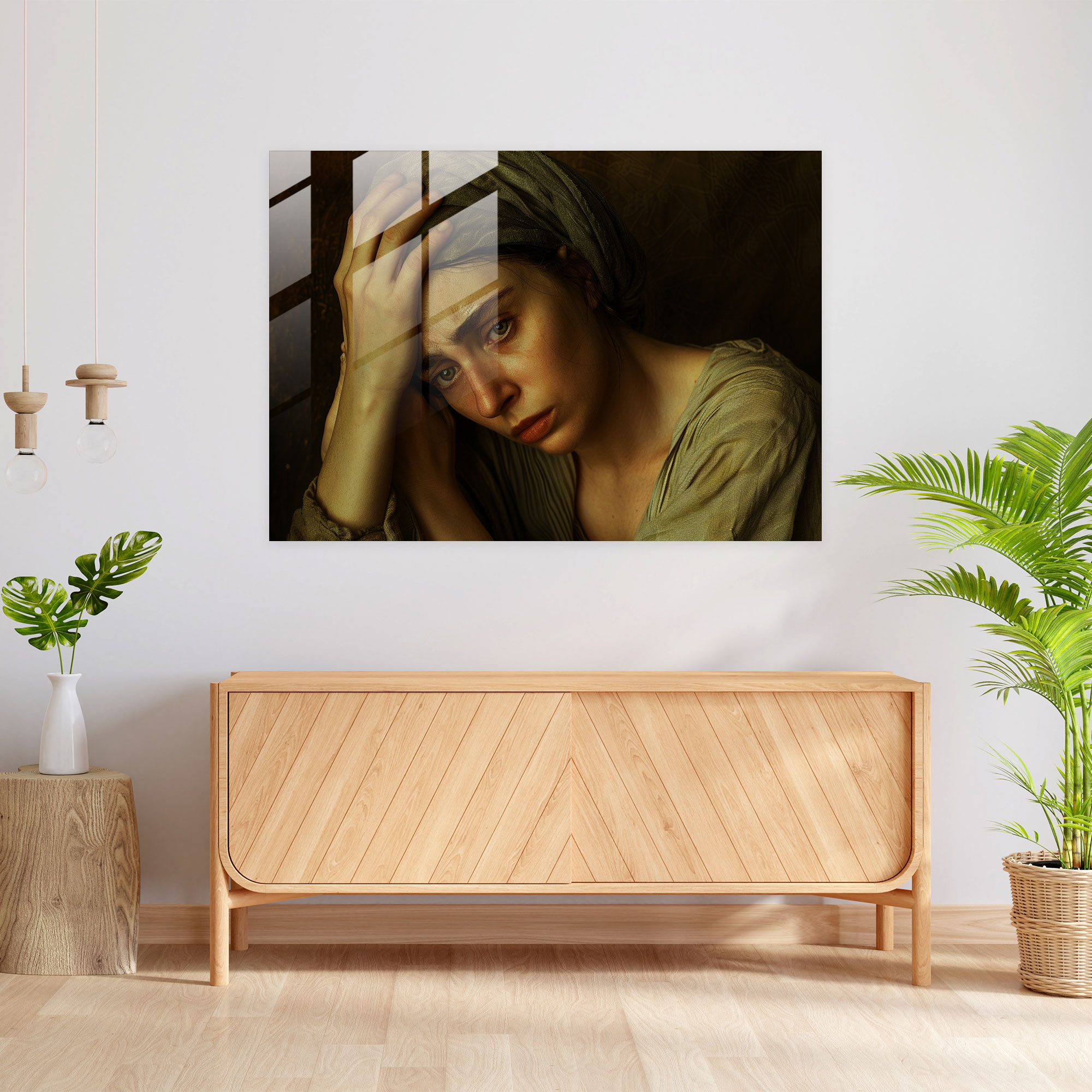 Caravaggio Tarzı Cam Sanatı - Modern Sanat Ev Dekorasyonu Cam Sanatı