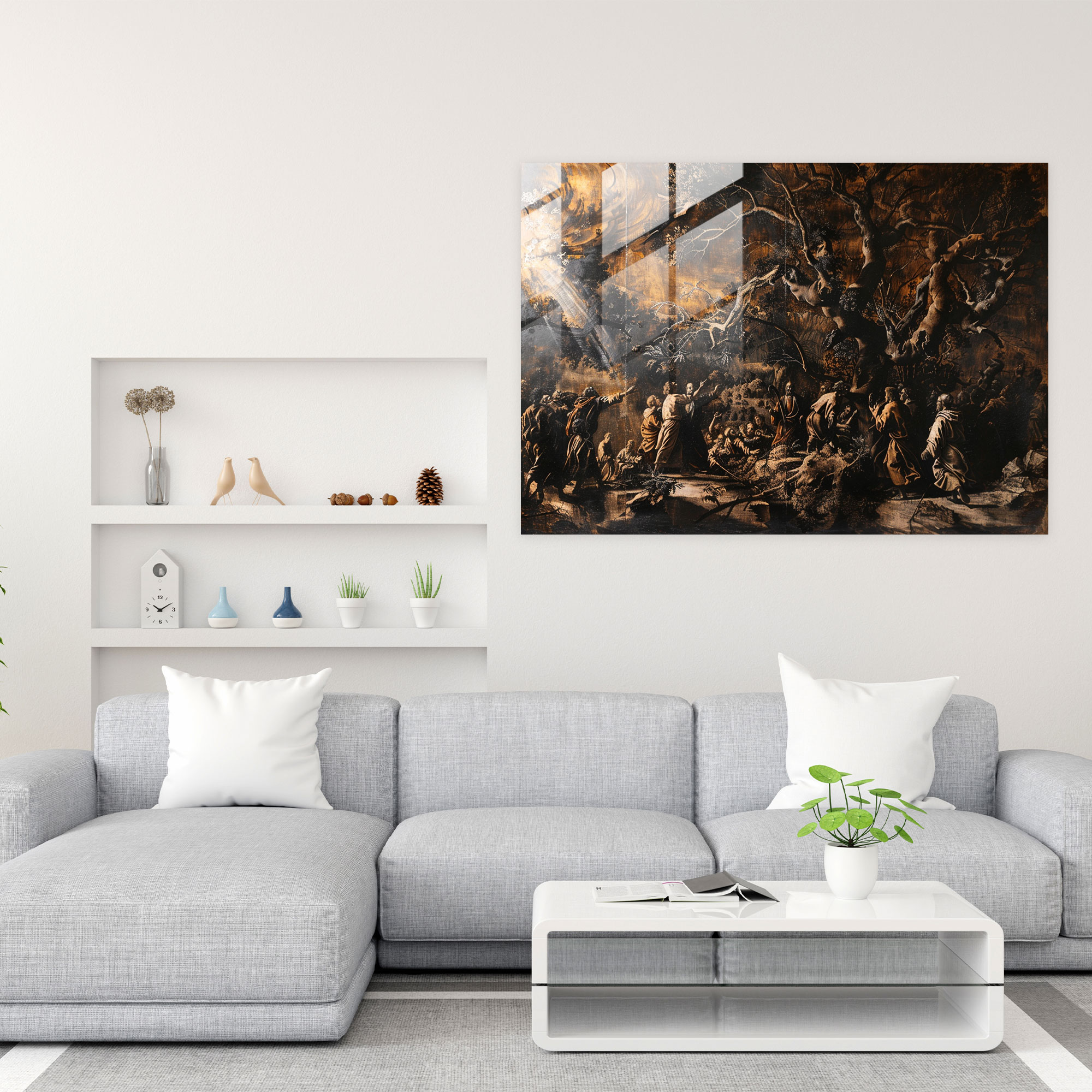 Caravaggio Tarzı Cam Duvar Sanatı - Ev Dekorasyonu Cam Duvar Sanatı