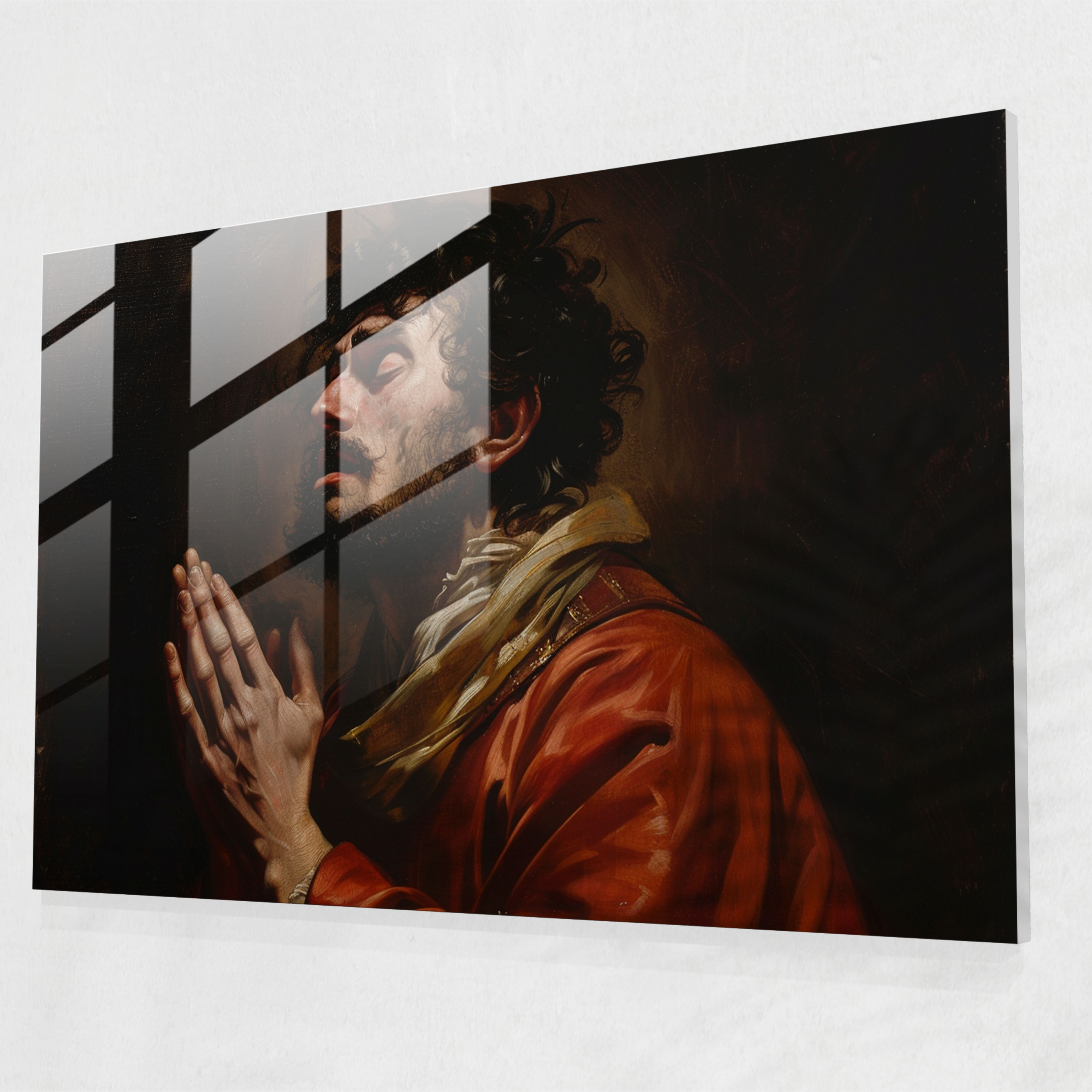 Caravaggio Tarzı Cam Duvar Sanatı - Cam Tablo Duvar Dekorasyonu