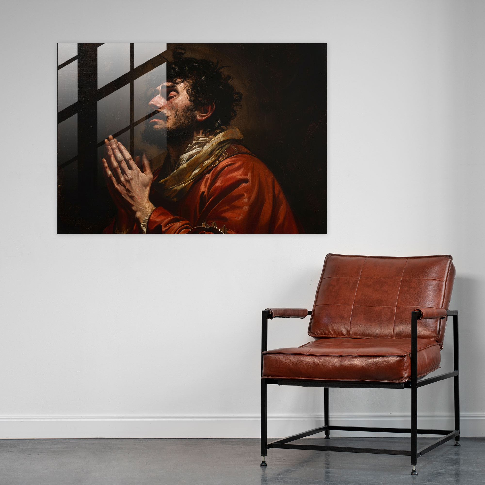 Caravaggio Tarzı Cam Duvar Sanatı - Cam Tablo Duvar Dekorasyonu