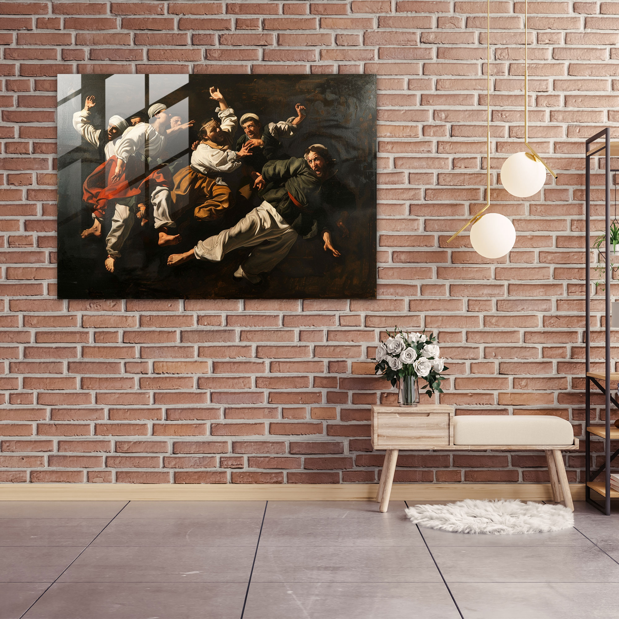 Caravaggio Tarzı Cam Sanatı - Duvar Dekorasyonu Ev Dekorasyonu Modern Sanat