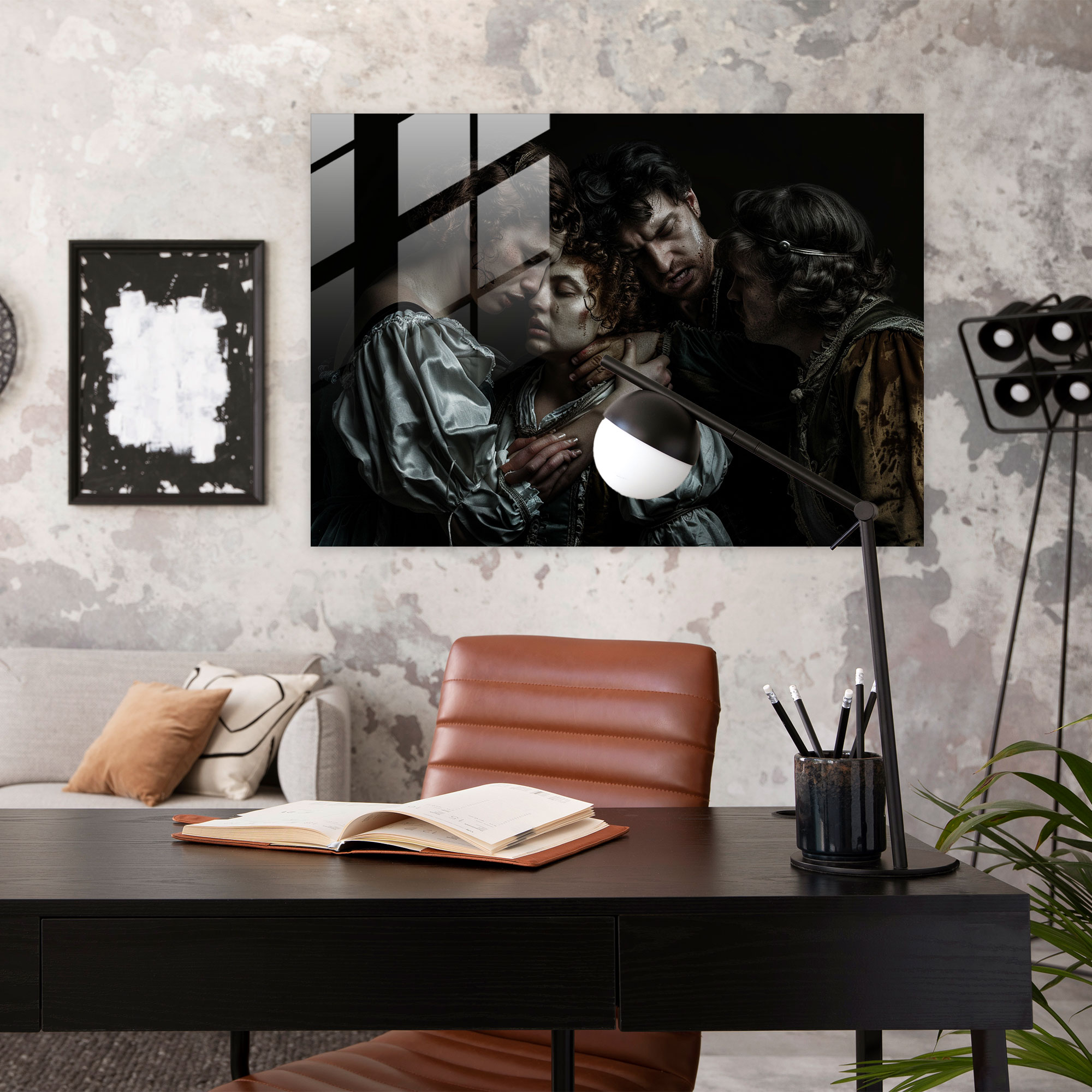 Caravaggio Tarzı Cam Duvar Sanatı - Modern Sanat Ev Dekorasyonu