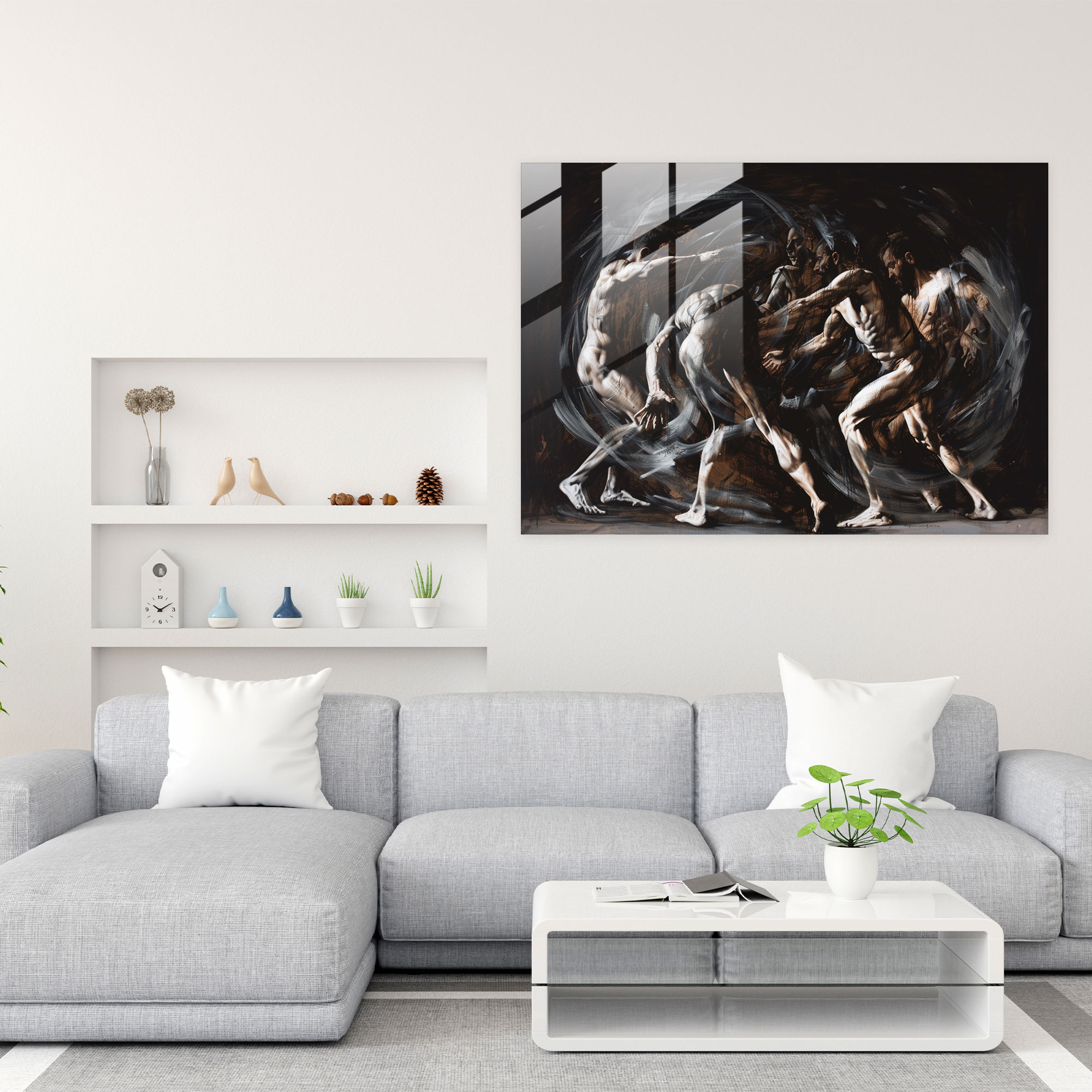 Caravaggio Tarzı Duvar Dekorasyonu - Modern Sanat Cam Tablo