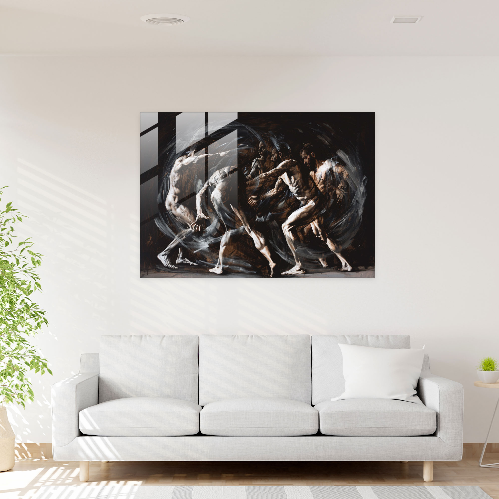 Caravaggio Tarzı Duvar Dekorasyonu - Modern Sanat Cam Tablo