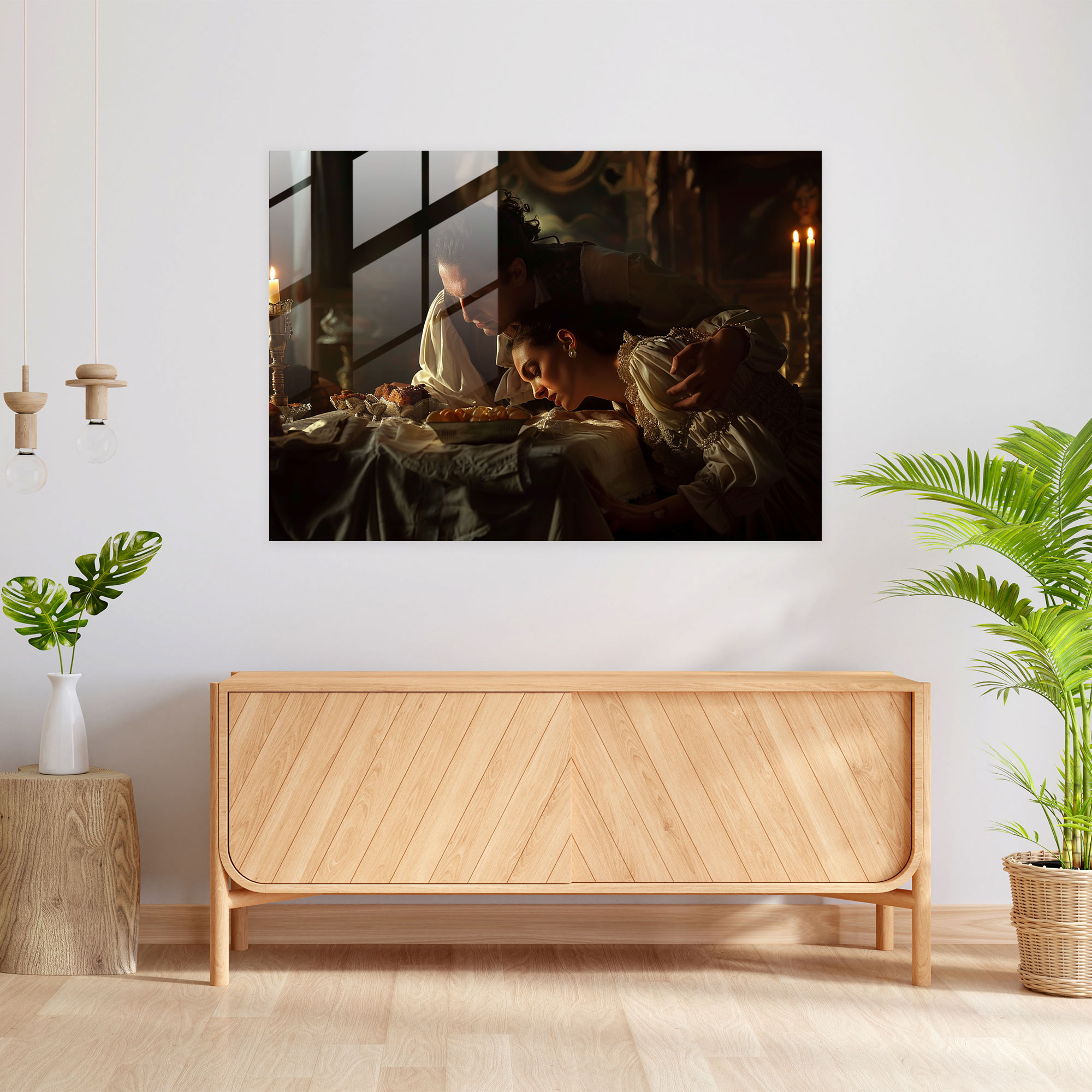 Caravaggio Tarzı Cam Sanat - Ev Dekorasyonu için Caravaggio Tarzı Cam Sanat Eseri
