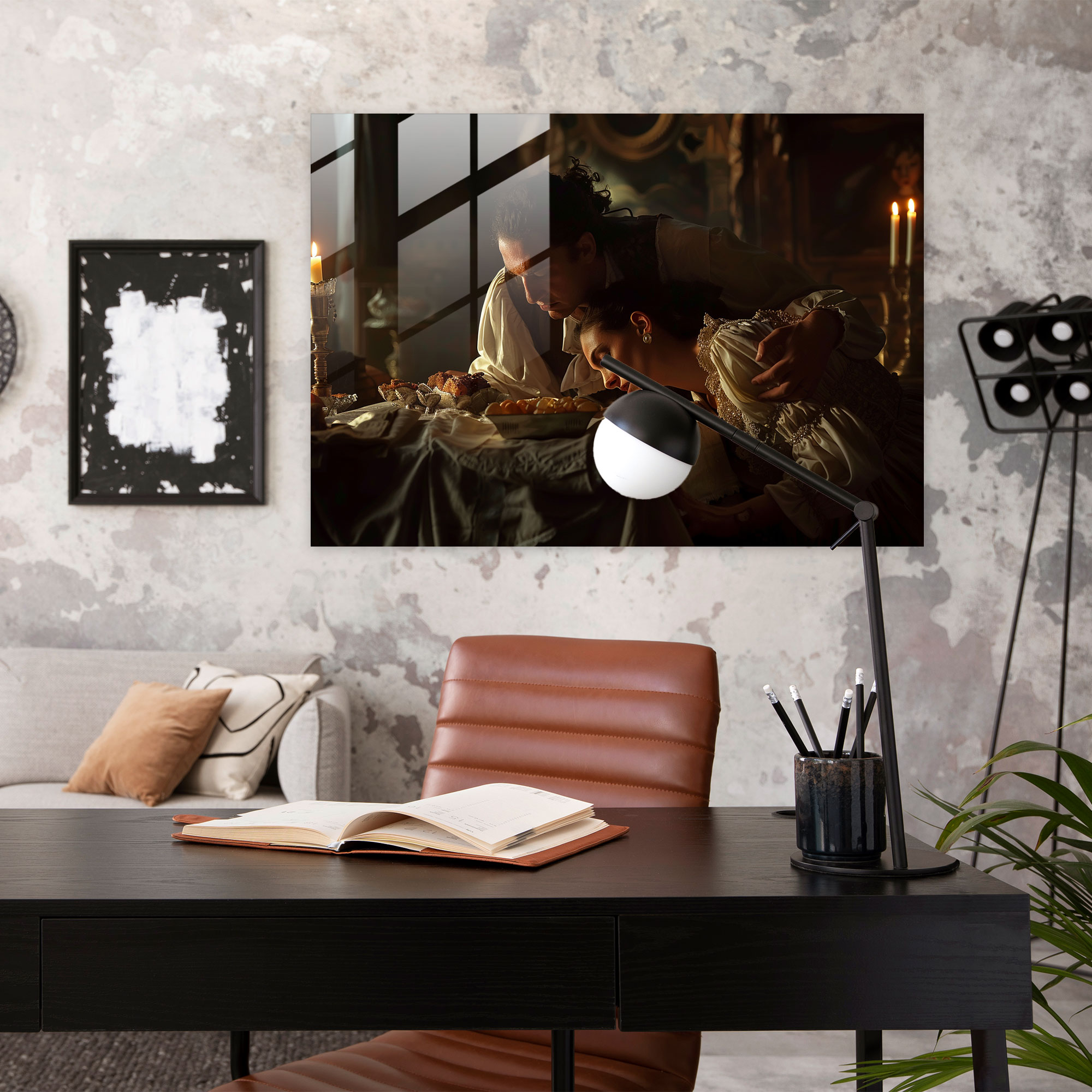 Caravaggio Tarzı Cam Sanat - Ev Dekorasyonu için Caravaggio Tarzı Cam Sanat Eseri