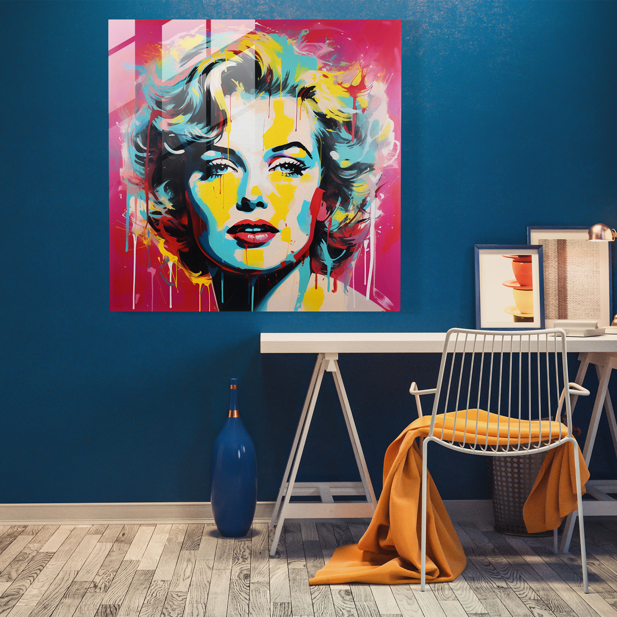 Canlı Pop Sanat Cam Tablo Ev Dekorasyonu