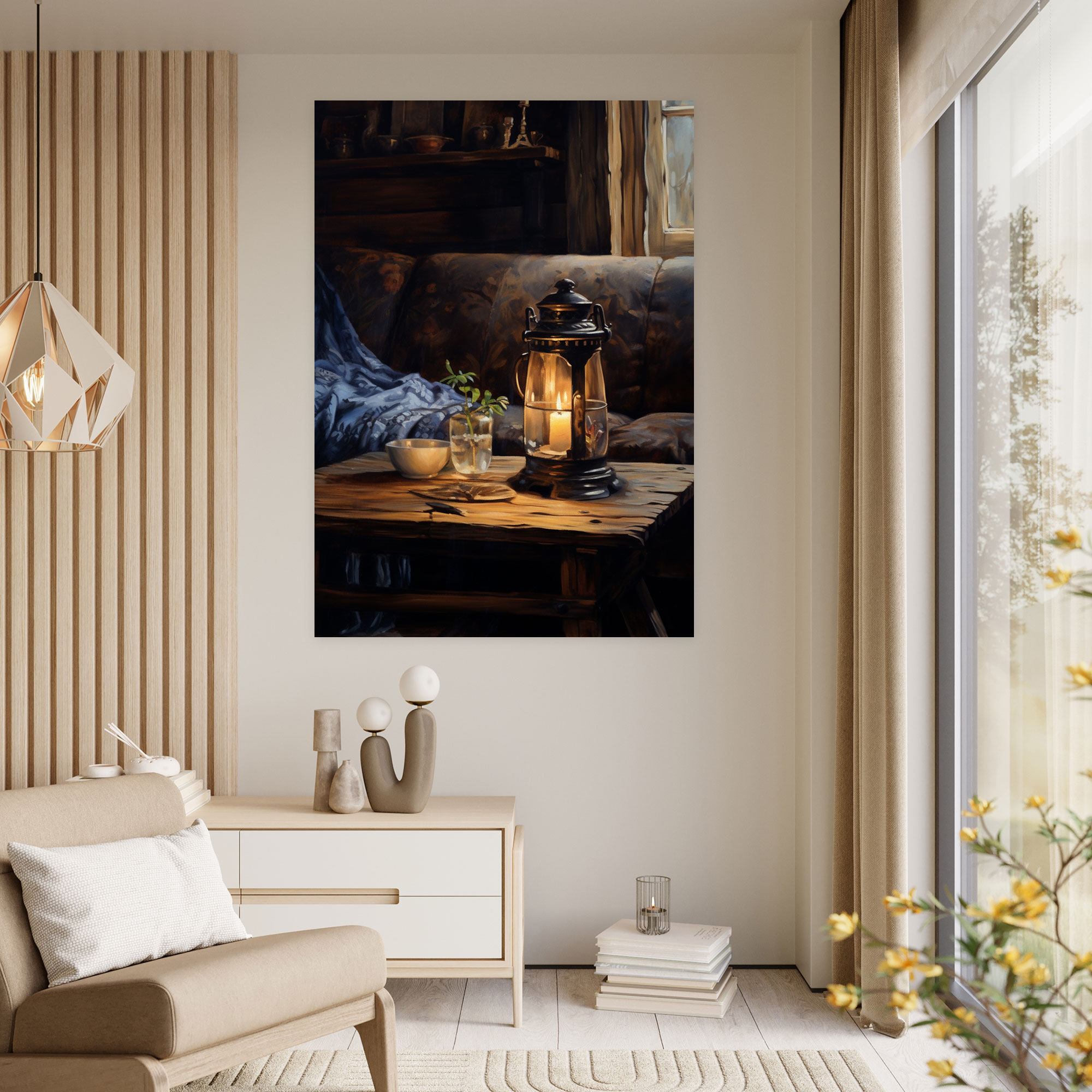 Candle Canvas Print - Rustic Living Room Wall Art - Candle, Candle Canvas Print, Canvas, Rustic Living Room Wall Art