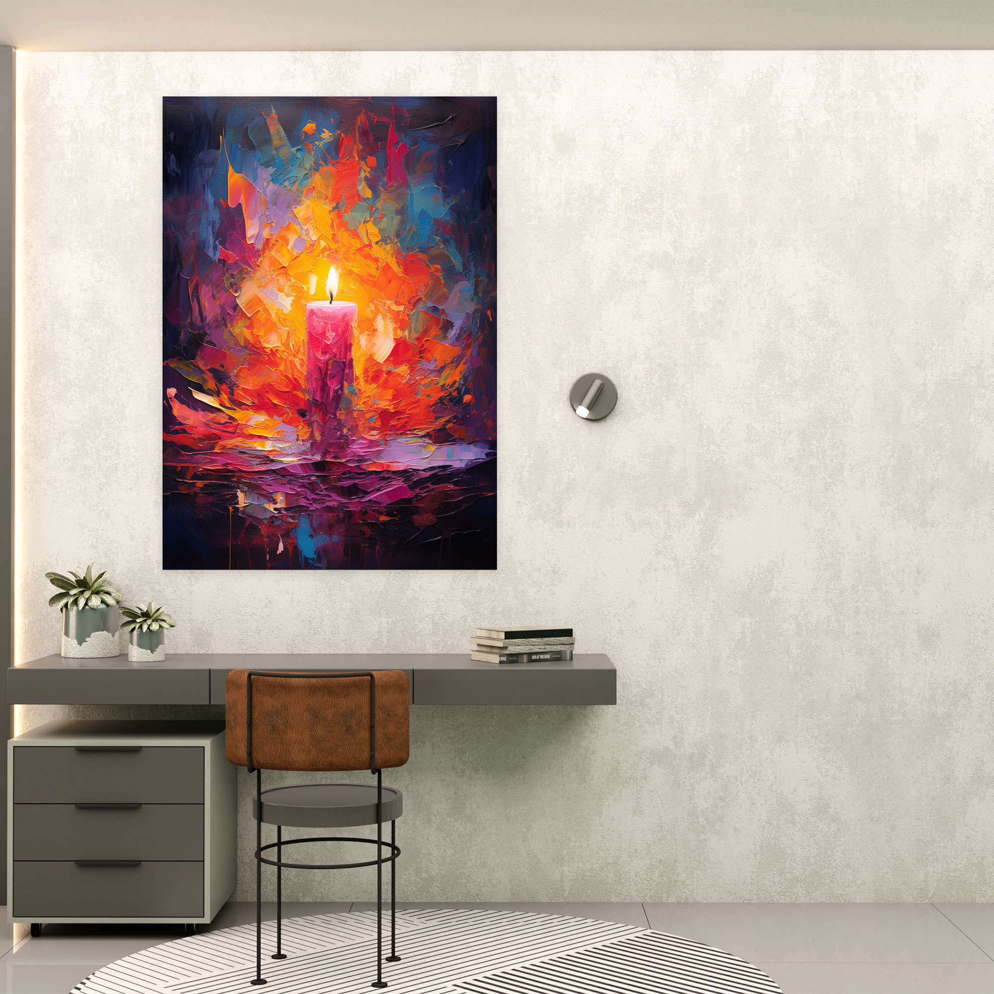 Candle Canvas Print - Abstract Vibrant Wall Art - Candle, Canvas Wall Art, Canvas, Candle Canvas Print