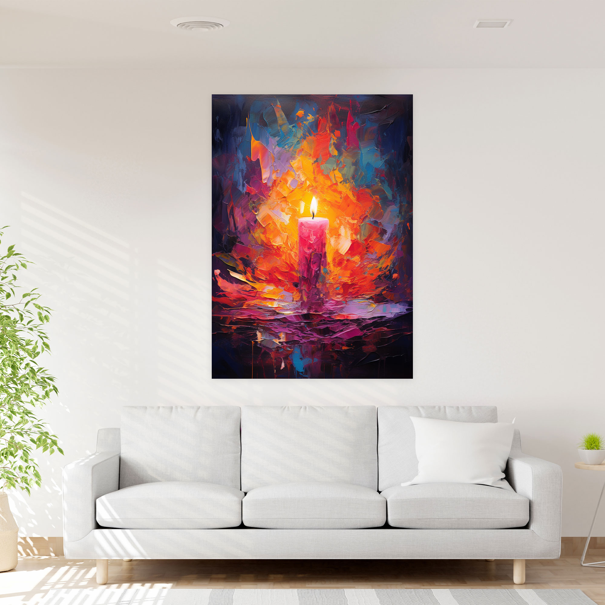 Candle Canvas Print - Abstract Vibrant Wall Art - Candle, Canvas Wall Art, Canvas, Candle Canvas Print