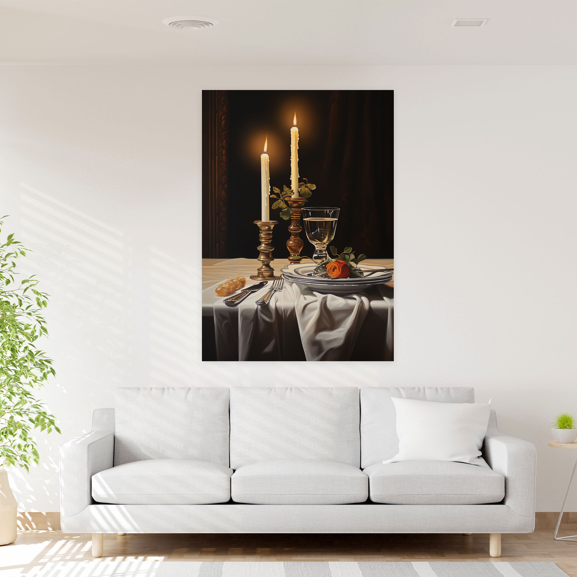 Candle Canvas Print - Realistic Dining Room Wall Art - Candle, Canvas Wall Art, Canvas, Candle Canvas Print