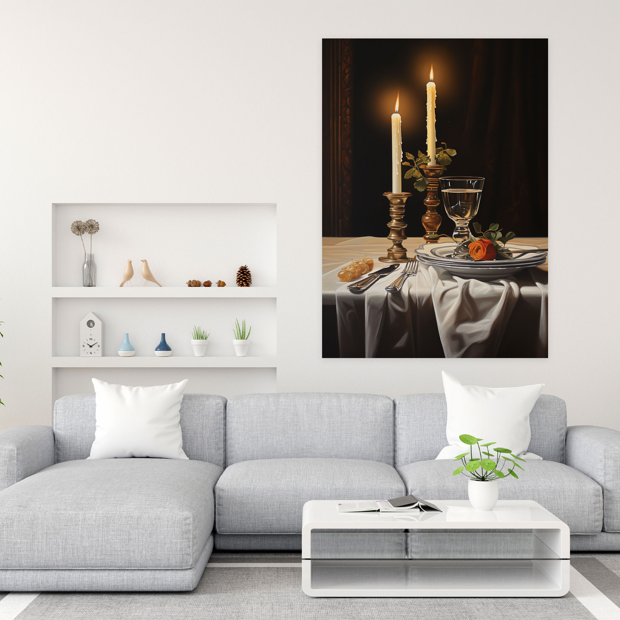 Candle Canvas Print - Realistic Dining Room Wall Art - Candle, Canvas Wall Art, Canvas, Candle Canvas Print