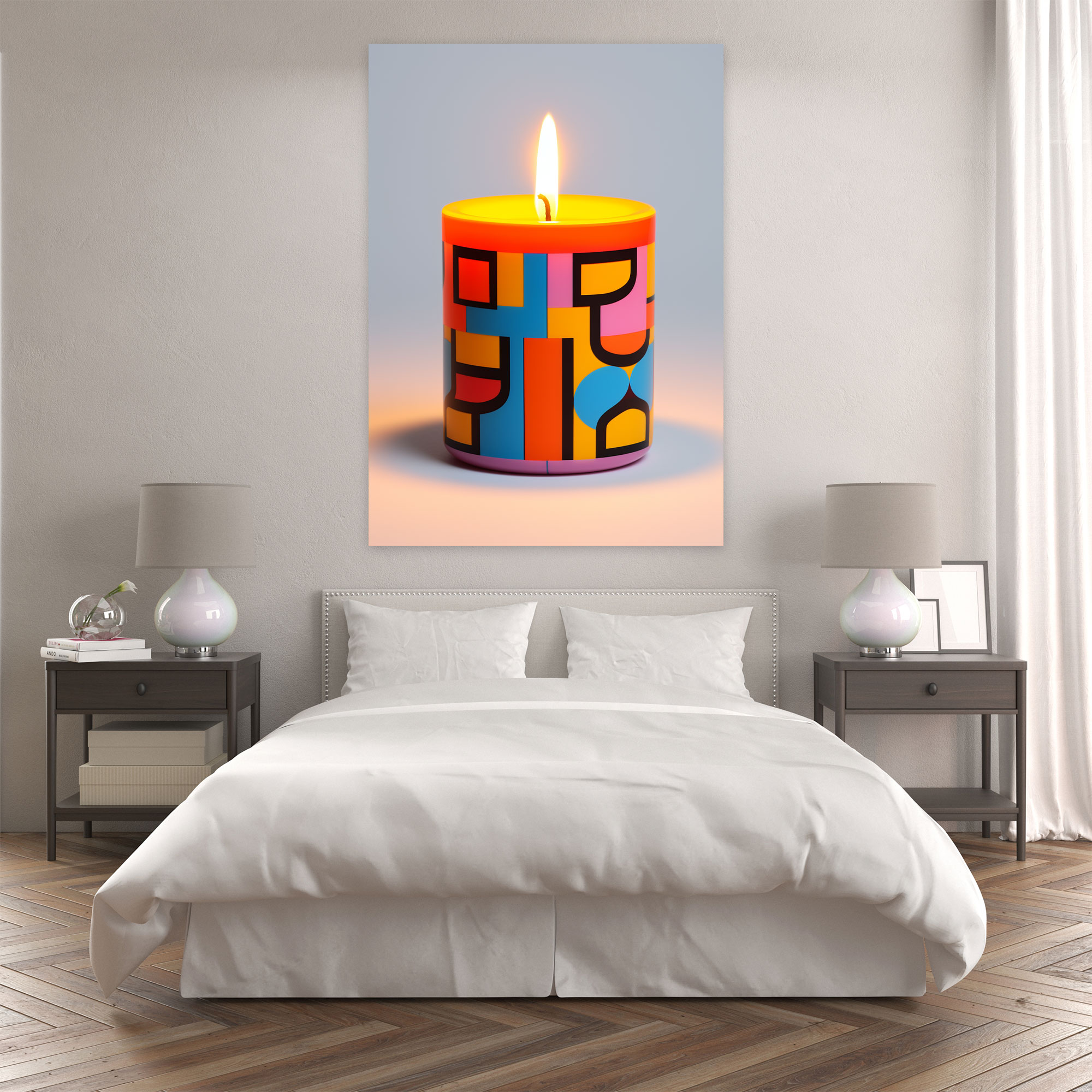Candle Canvas Print - Pop Art Geometric Wall Art - Candle, Wall Decoration, Pop Art Geometric Wall Art, Candle Canvas Print