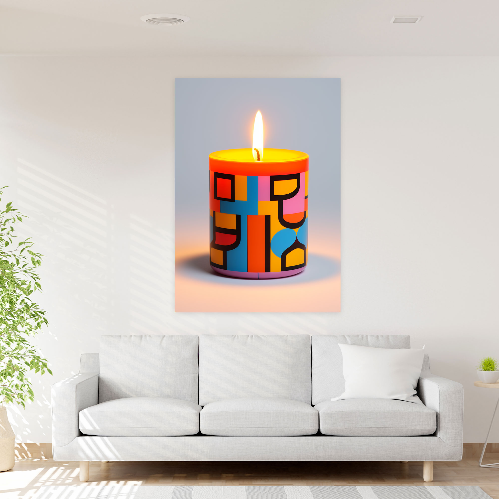 Candle Canvas Print - Pop Art Geometric Wall Art - Candle, Wall Decoration, Pop Art Geometric Wall Art, Candle Canvas Print