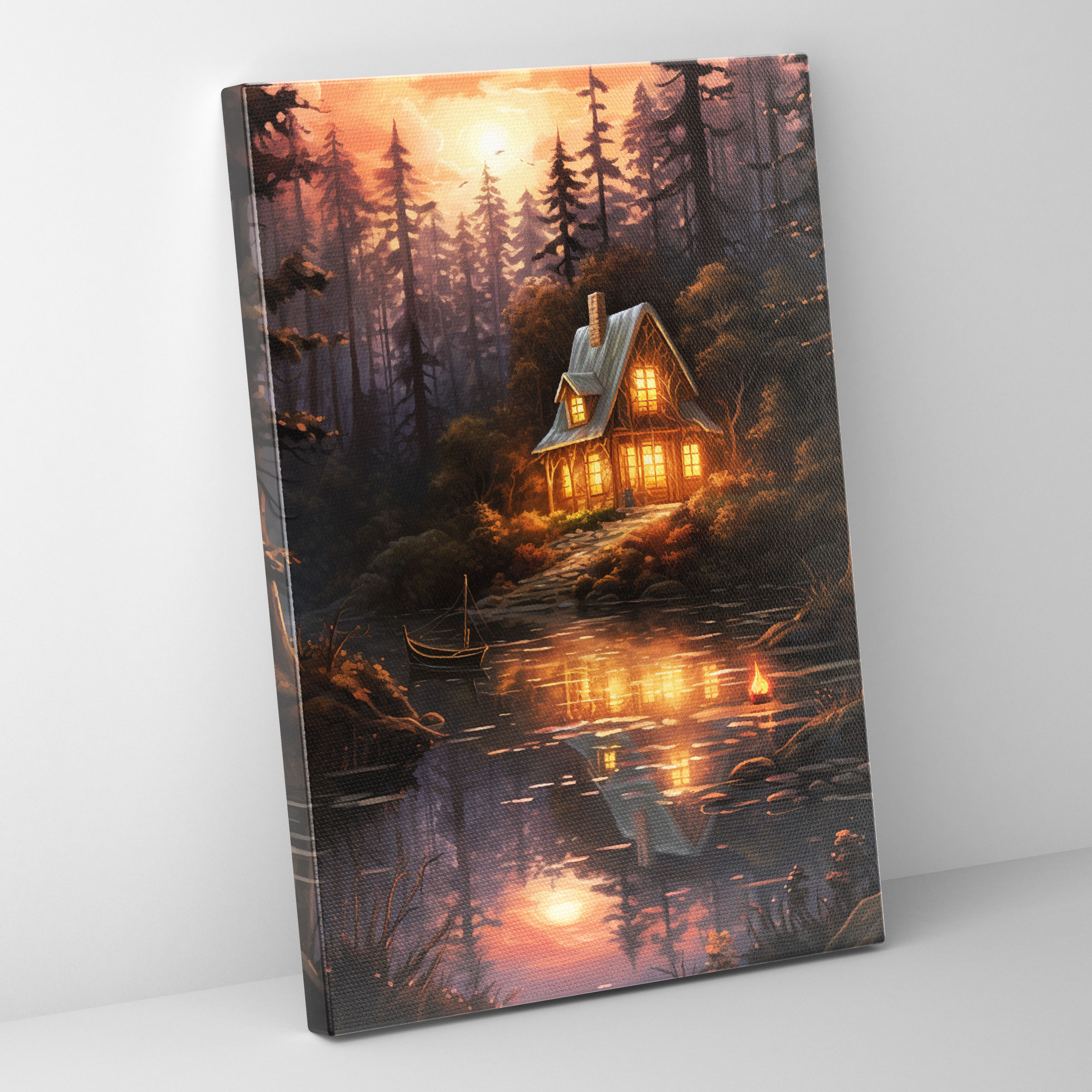 Candle Canvas Print - Rustic Hand-Painted Landscape Wall Art - Candle, Rustic Wall Art, Home Decoration, High Quality Canvas Print