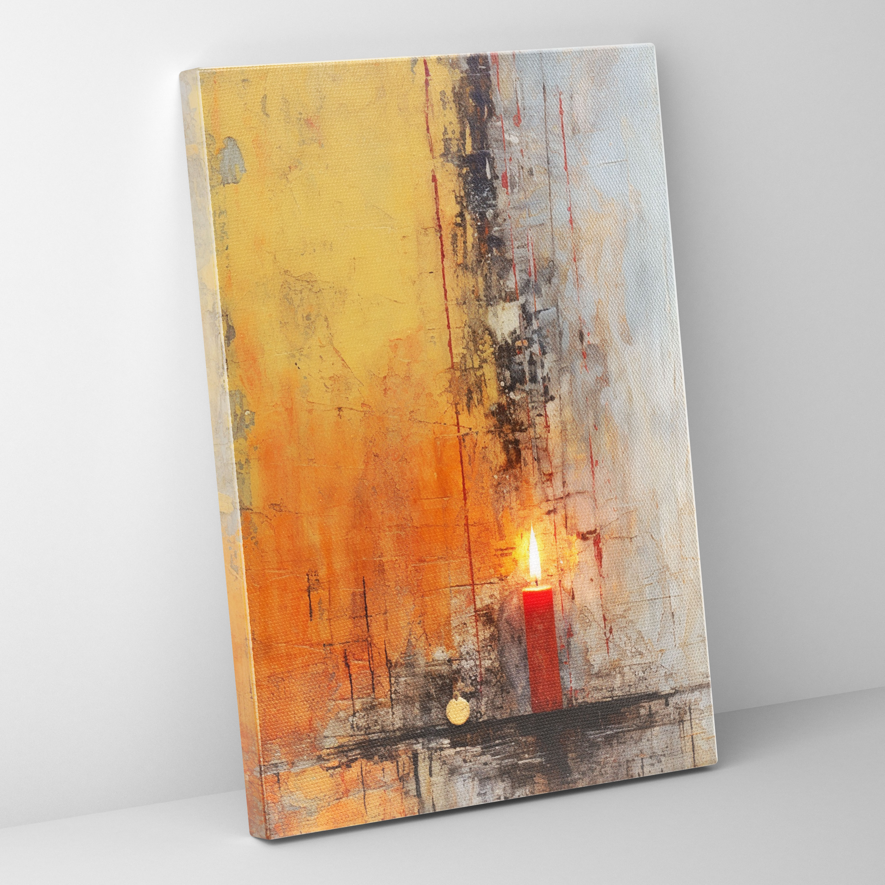 Candle Canvas Print - Abstract Mixed Media Wall Art - Candle, Candle Canvas Print, Mixed Media Wall Decoration, Eternal Flame