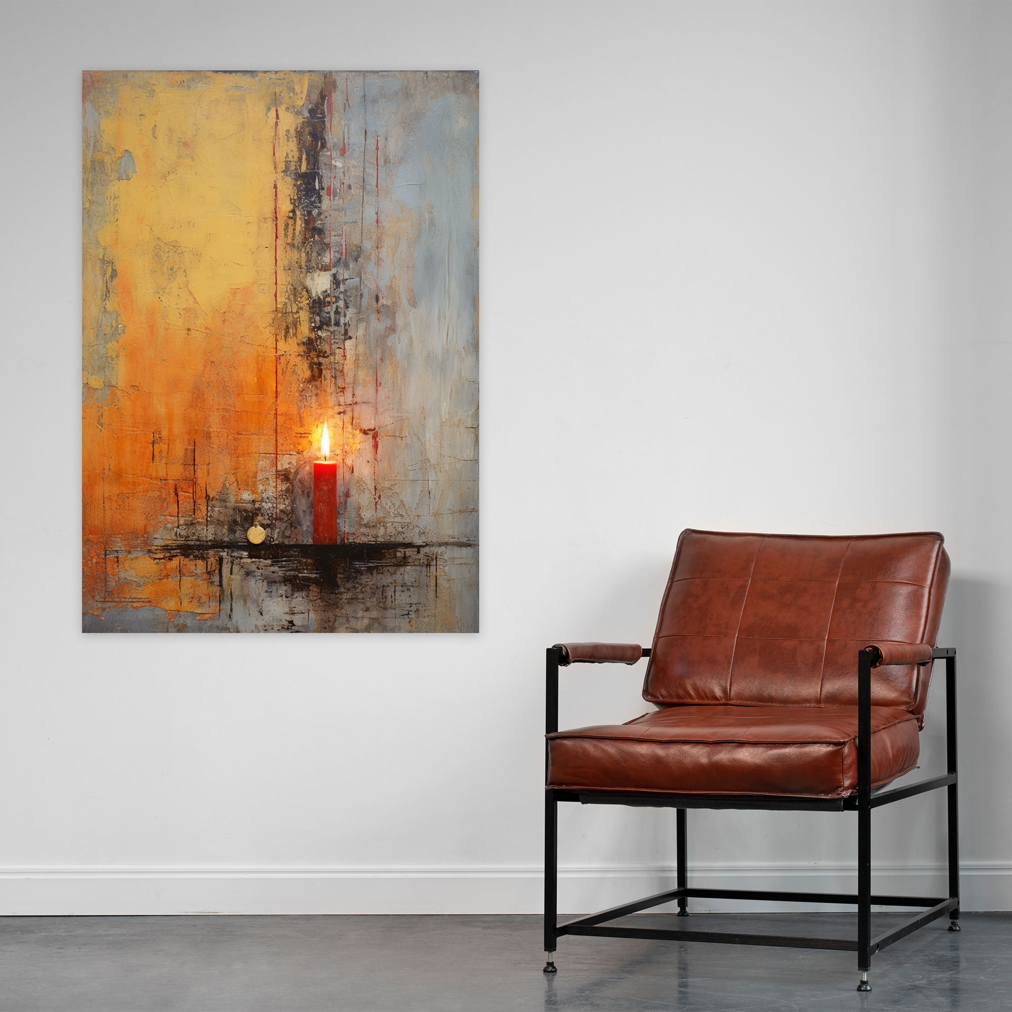 Candle Canvas Print - Abstract Mixed Media Wall Art - Candle, Candle Canvas Print, Mixed Media Wall Decoration, Eternal Flame