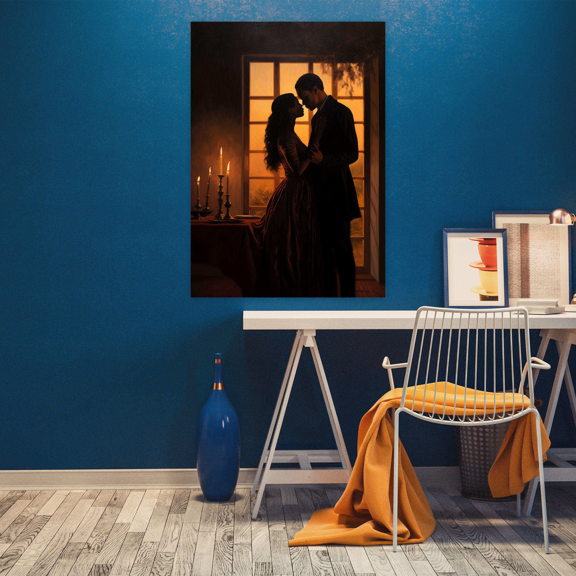 Candle Canvas Print - Romantic Oil Painting Wall Art - Candle, Romantic Ambiance, Canvas Wall Art, Passion And Tenderness