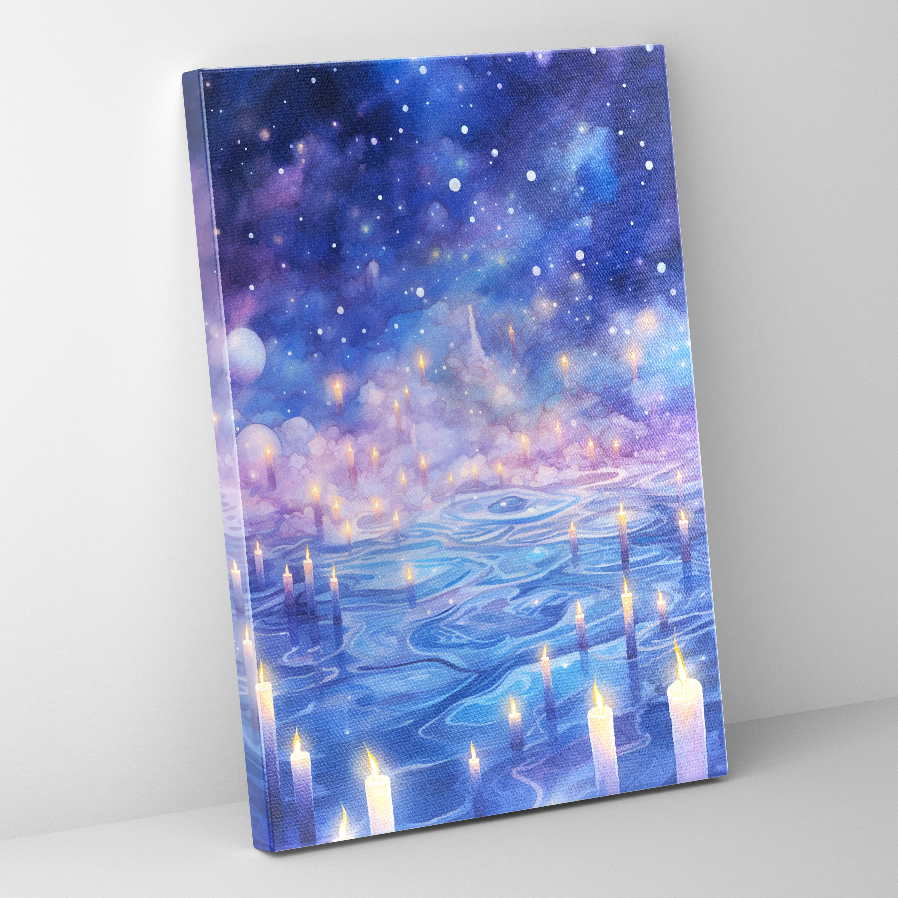 Candle Canvas Print - Whimsical Watercolor Wall Art - Candle, Candle Canvas Print, High Quality Canvas Print, Whimsical Wall Art