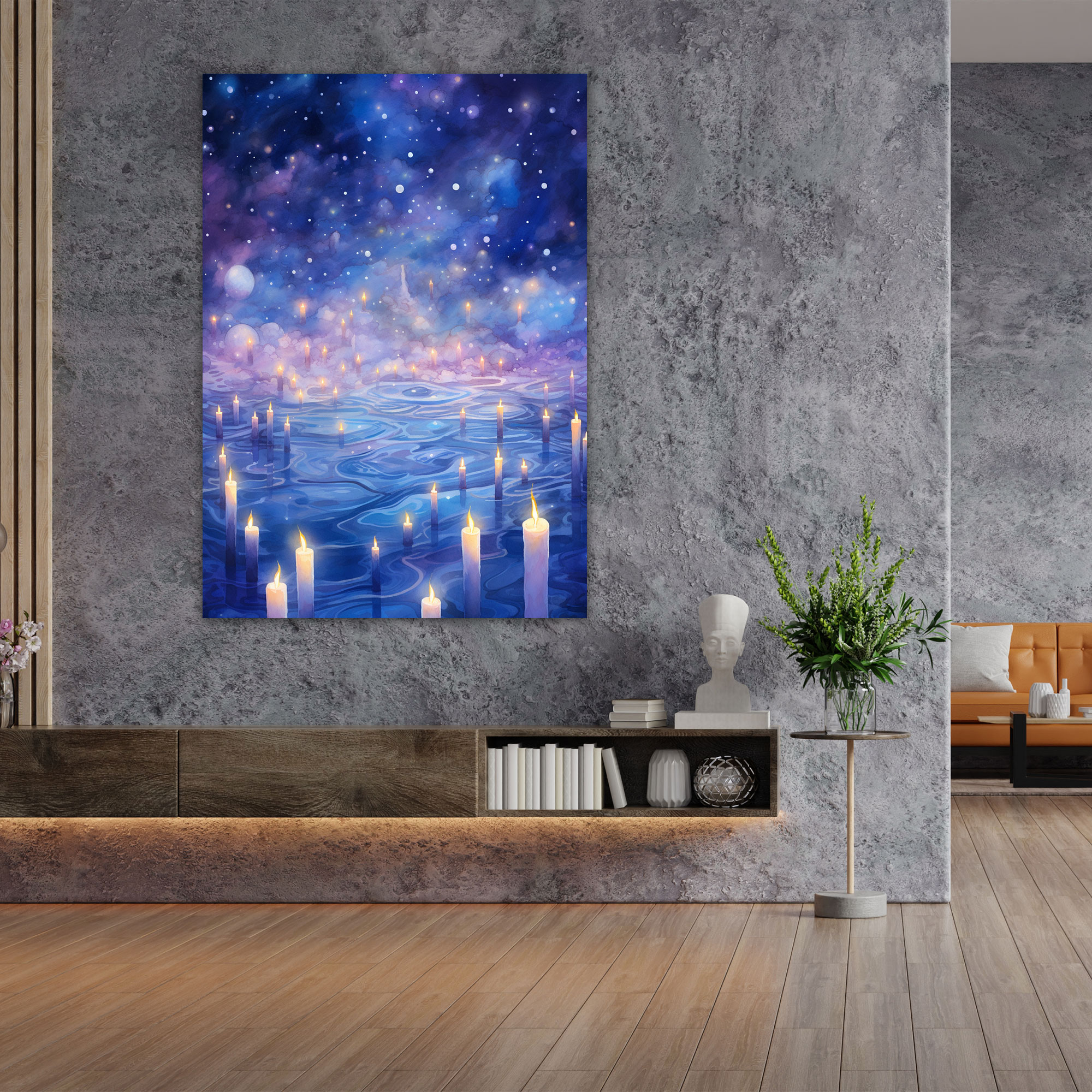 Candle Canvas Print - Whimsical Watercolor Wall Art - Candle, Candle Canvas Print, High Quality Canvas Print, Whimsical Wall Art