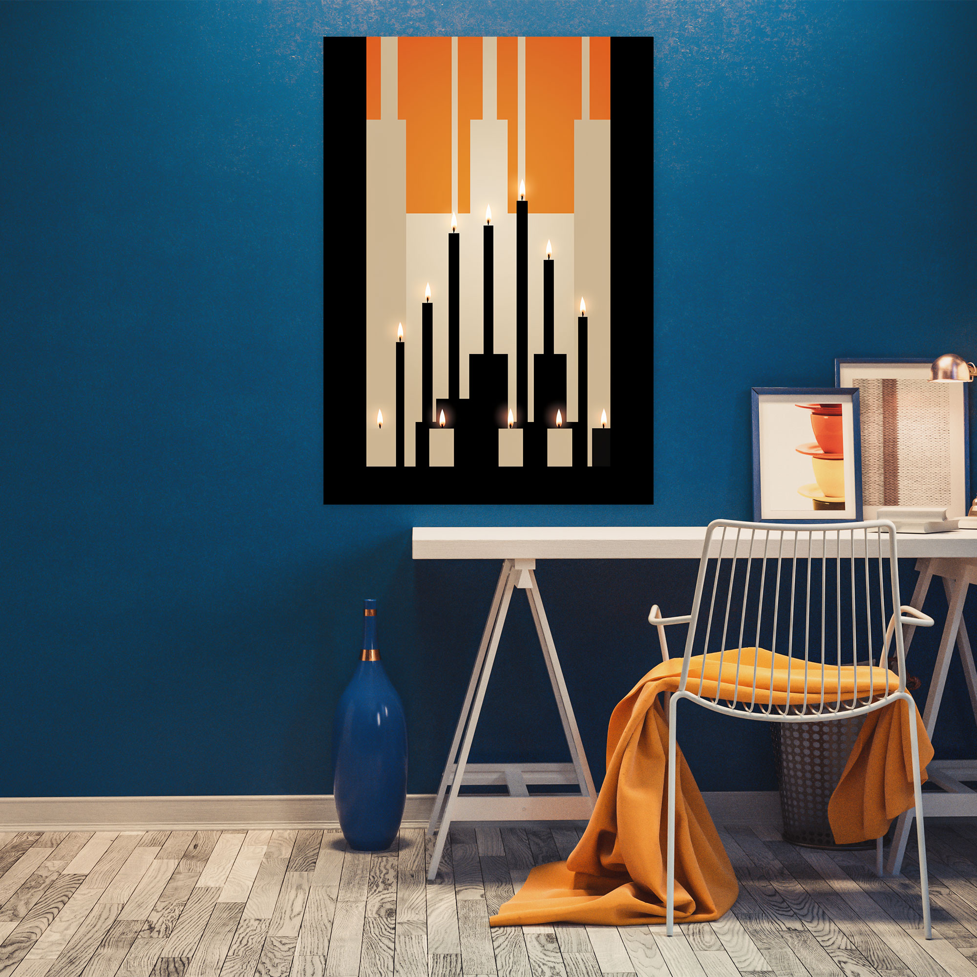 Candle Canvas Print - Modern Geometric Wall Art - Candle, Elegance And Sophistication, High Quality Canvas Print, Home Decoration