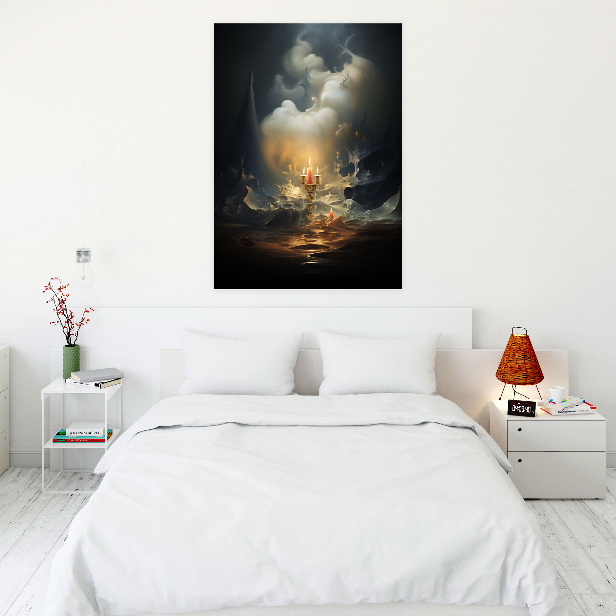 Candle Canvas Print - Surrealist Dreamscape Wall Art - Candle, Intrigue And Mystery, Reality And Imagination, Abstract Dreamscape