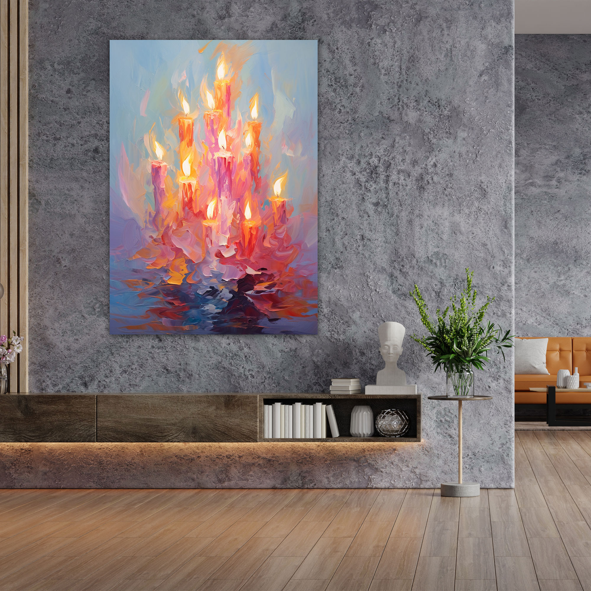 Abstract Candle Canvas Print - Candle, Impressionist, Canvas Print, Modern