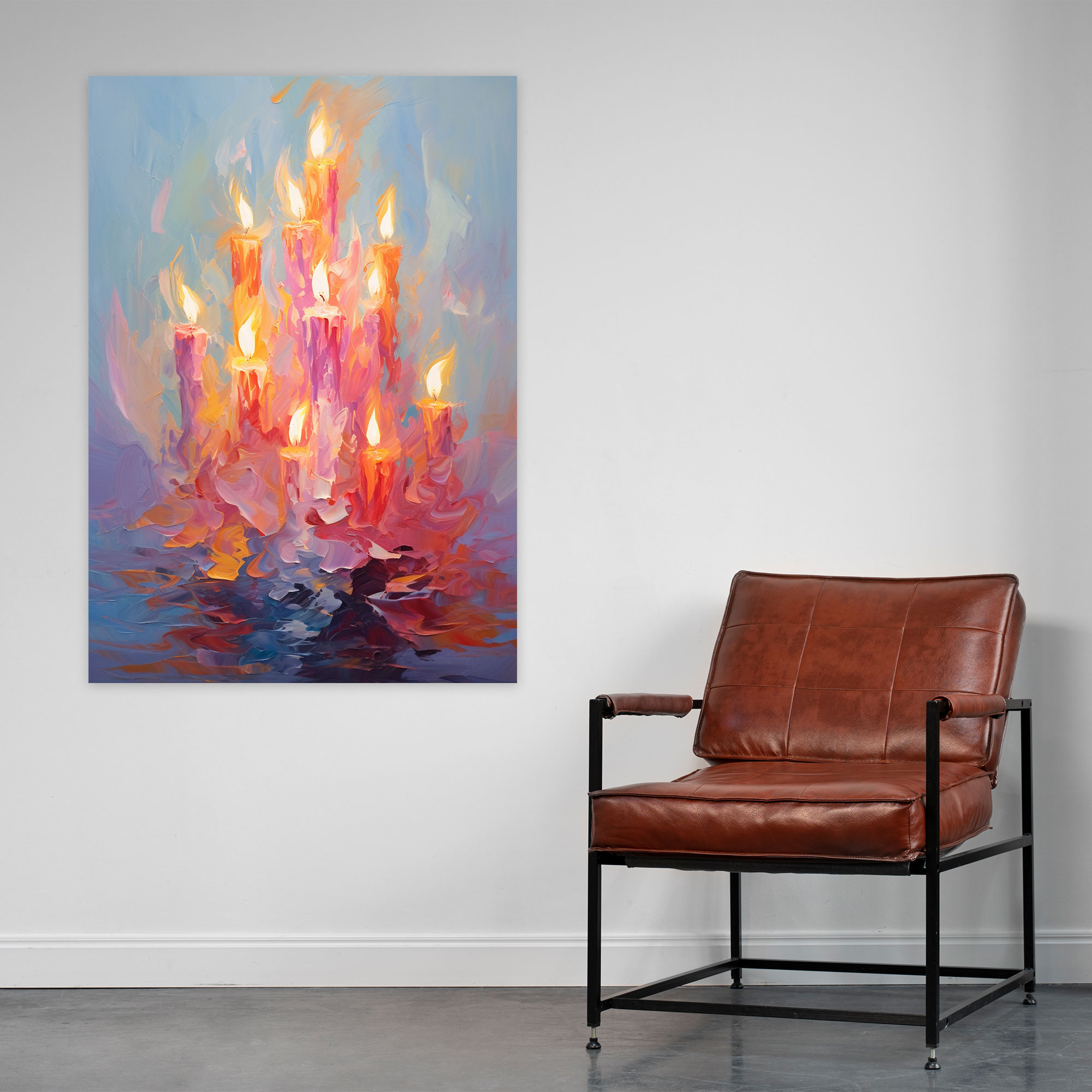 Abstract Candle Canvas Print - Candle, Impressionist, Canvas Print, Modern