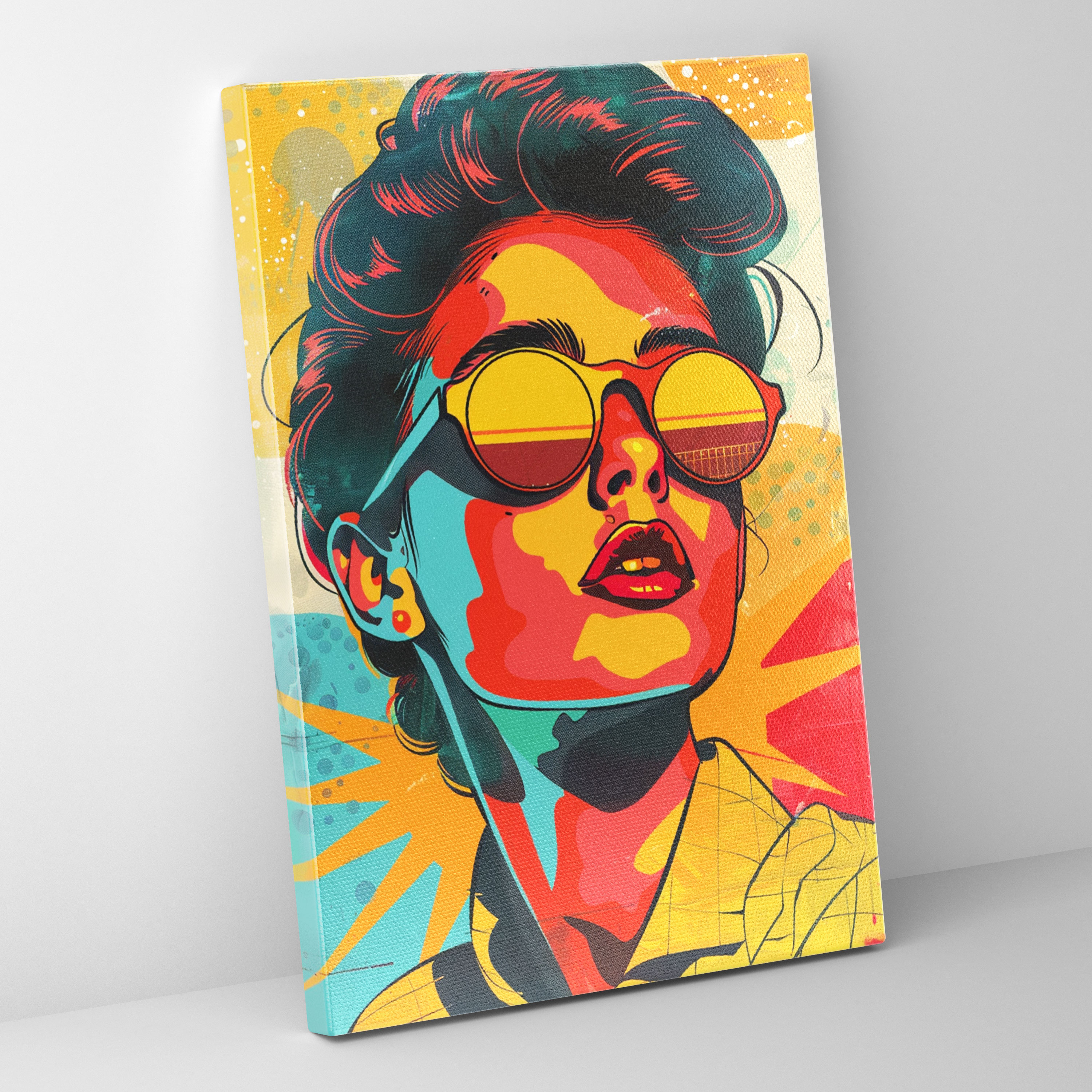 Colorful Classic Portrait Canvas Print - Classicism And Popart, Canvas Print, Canvas, Wall Art
