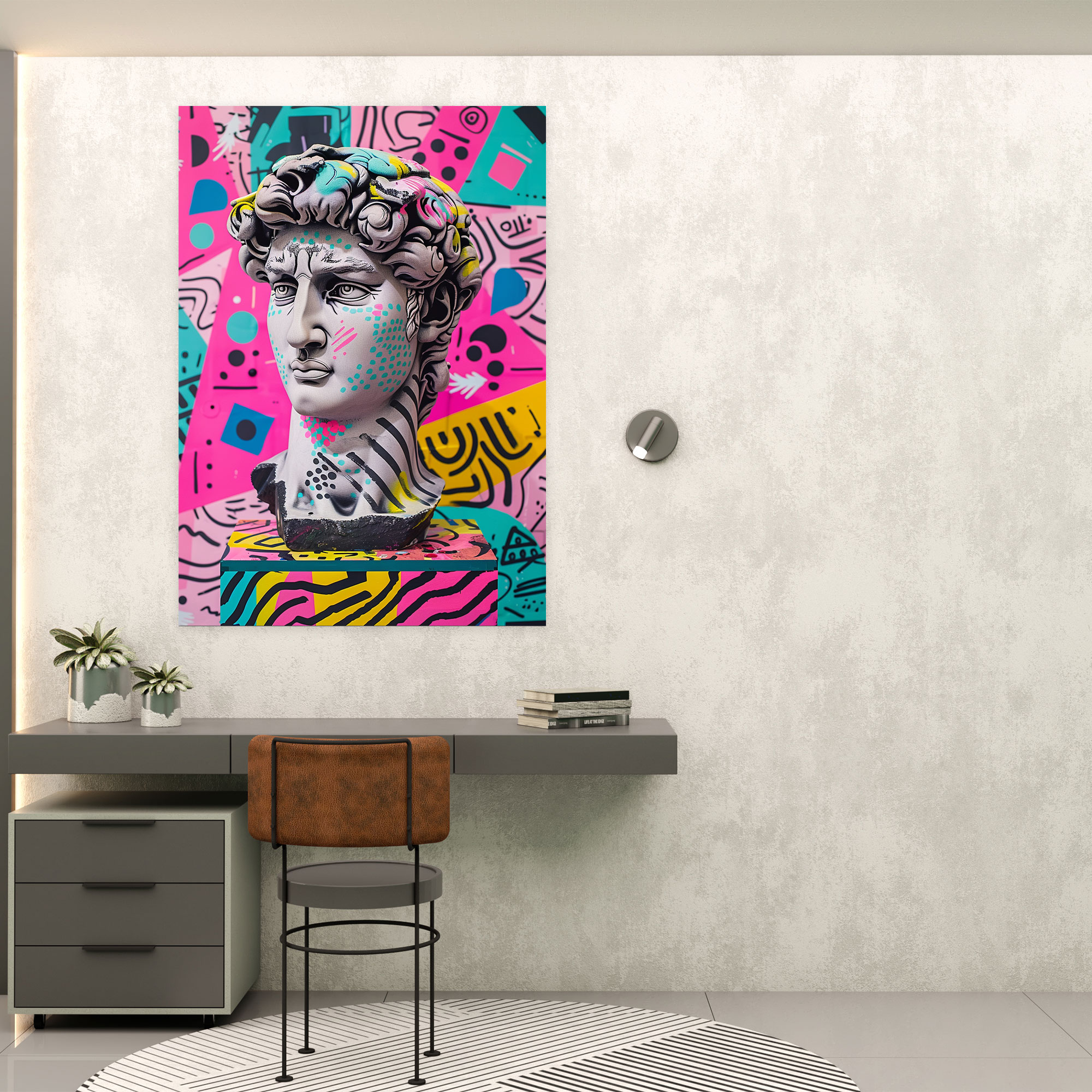 Vibrant Greek Sculpture Canvas Print - Classicism And Popart, Canvas, Canvas Print, Wall Decoration