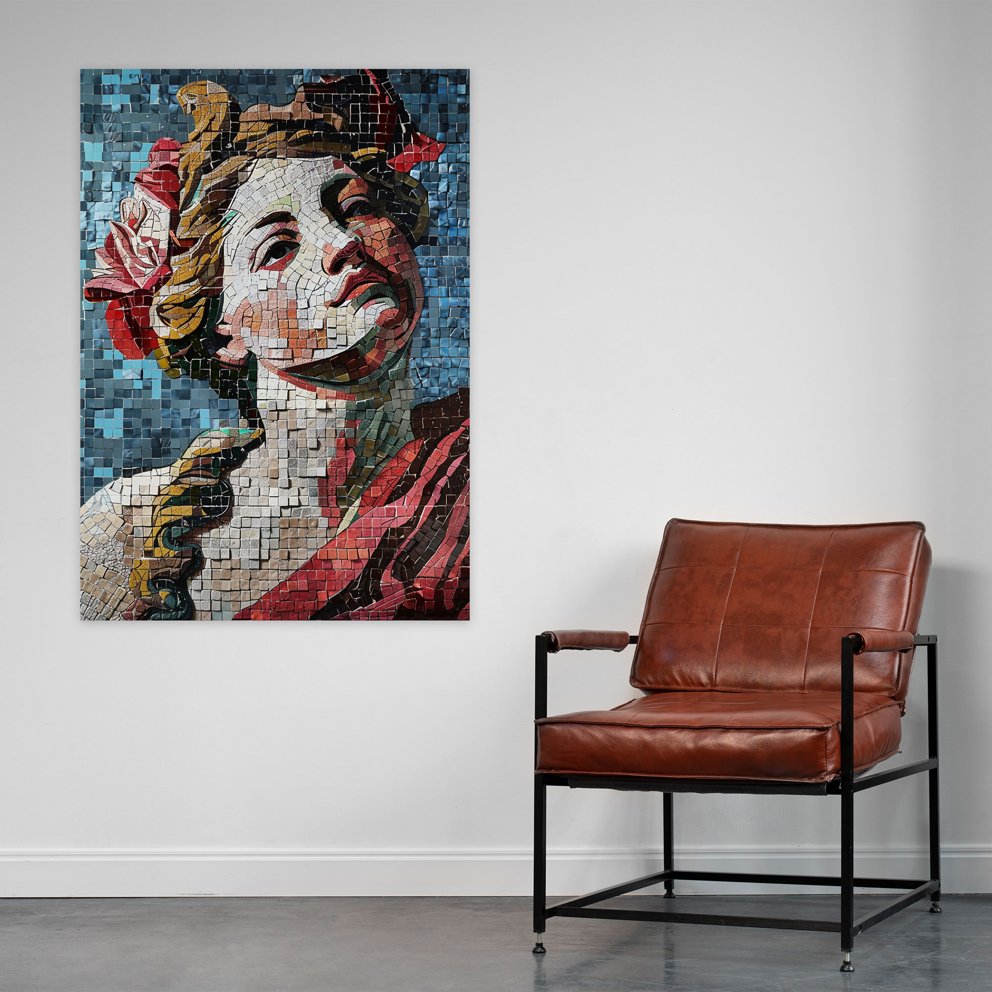 Whimsical Roman Mosaic Wall Art - Classicism And Popart, Home Decoration, Wall Decoration, Whimsical Roman Mosaic