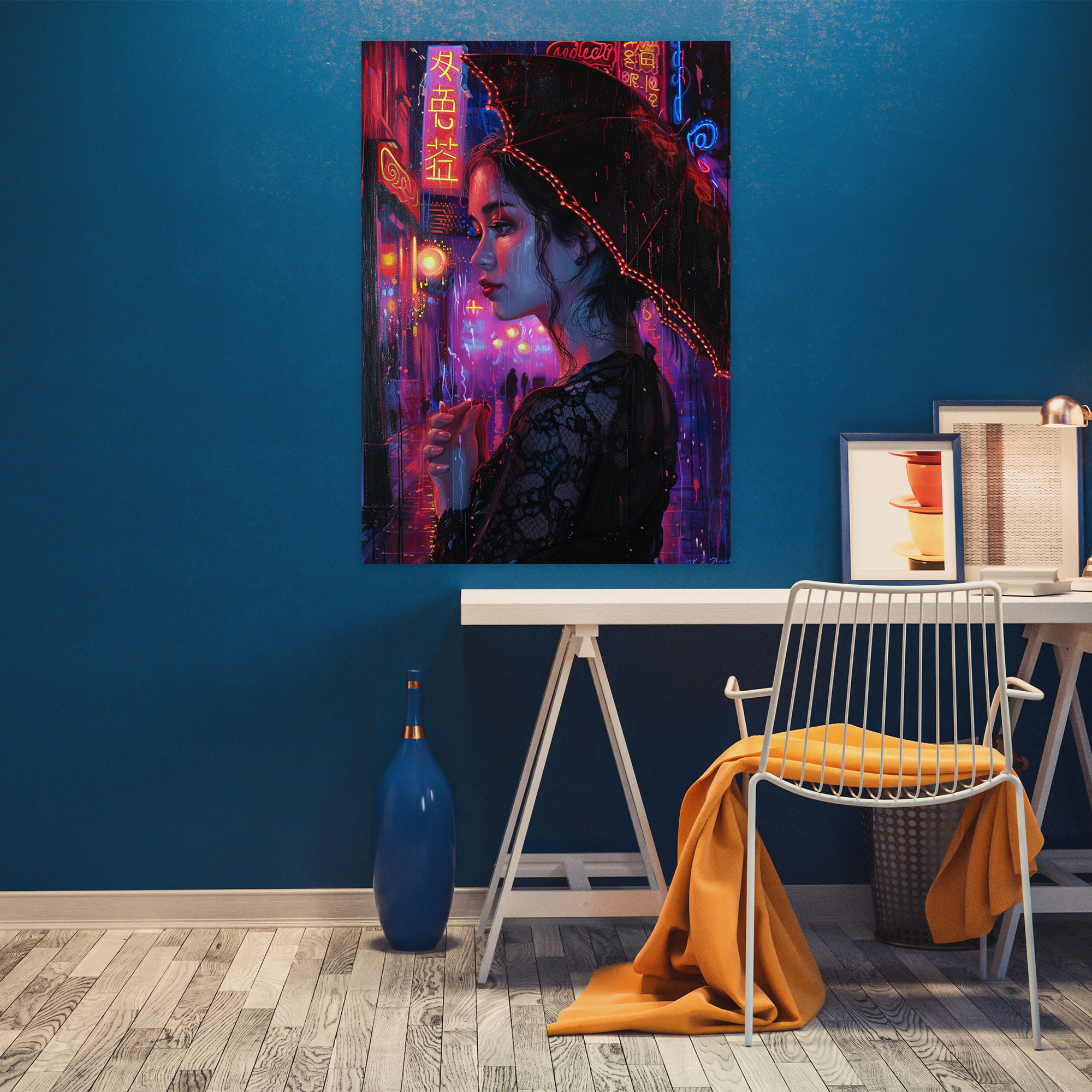 Neon Viktorya Pop Sanatı Kanvas Tablo - Klasizm ve Pop Sanat Ev Dekorasyonu Duvar Sanatı