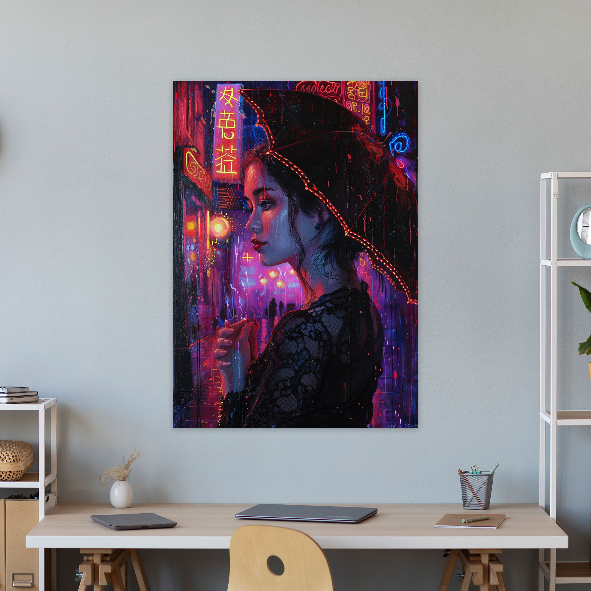 Neon Viktorya Pop Sanatı Kanvas Tablo - Klasizm ve Pop Sanat Ev Dekorasyonu Duvar Sanatı