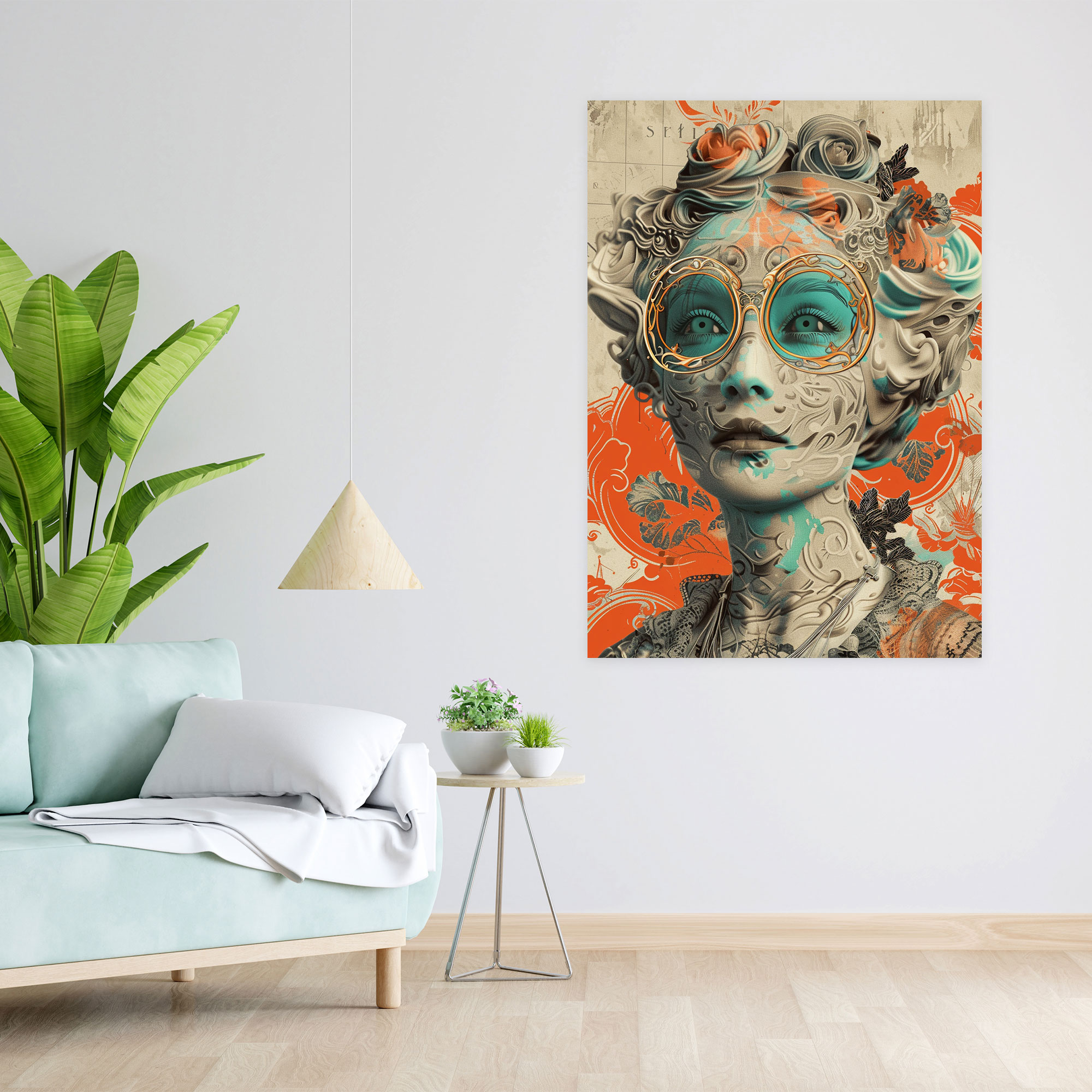 Futuristic Rococo Pop Art Wall Decoration - Classicism And Popart, Wall Decoration, Home Decoration, Canvas Print