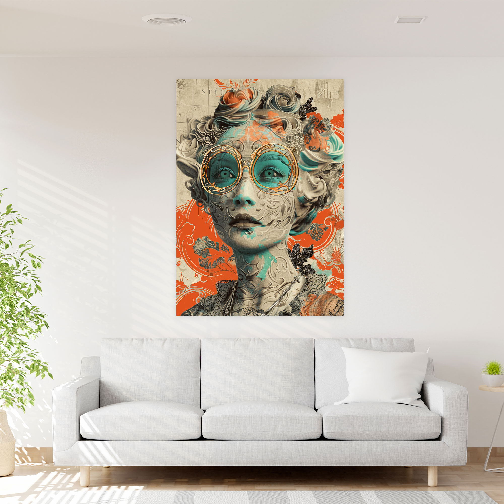 Futuristic Rococo Pop Art Wall Decoration - Classicism And Popart, Wall Decoration, Home Decoration, Canvas Print