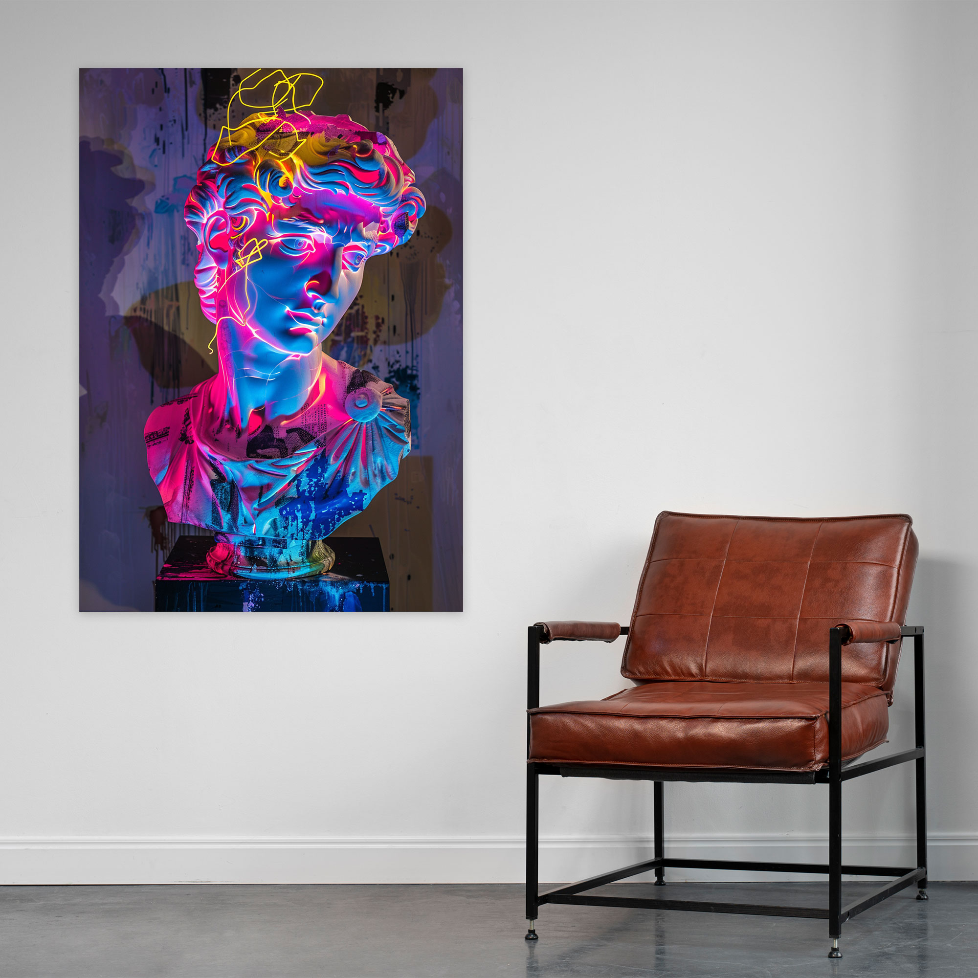 Baroque Neon Pop Art Canvas Print - Classicism And Popart, Home Decoration, Canvas Print, Wall Decoration