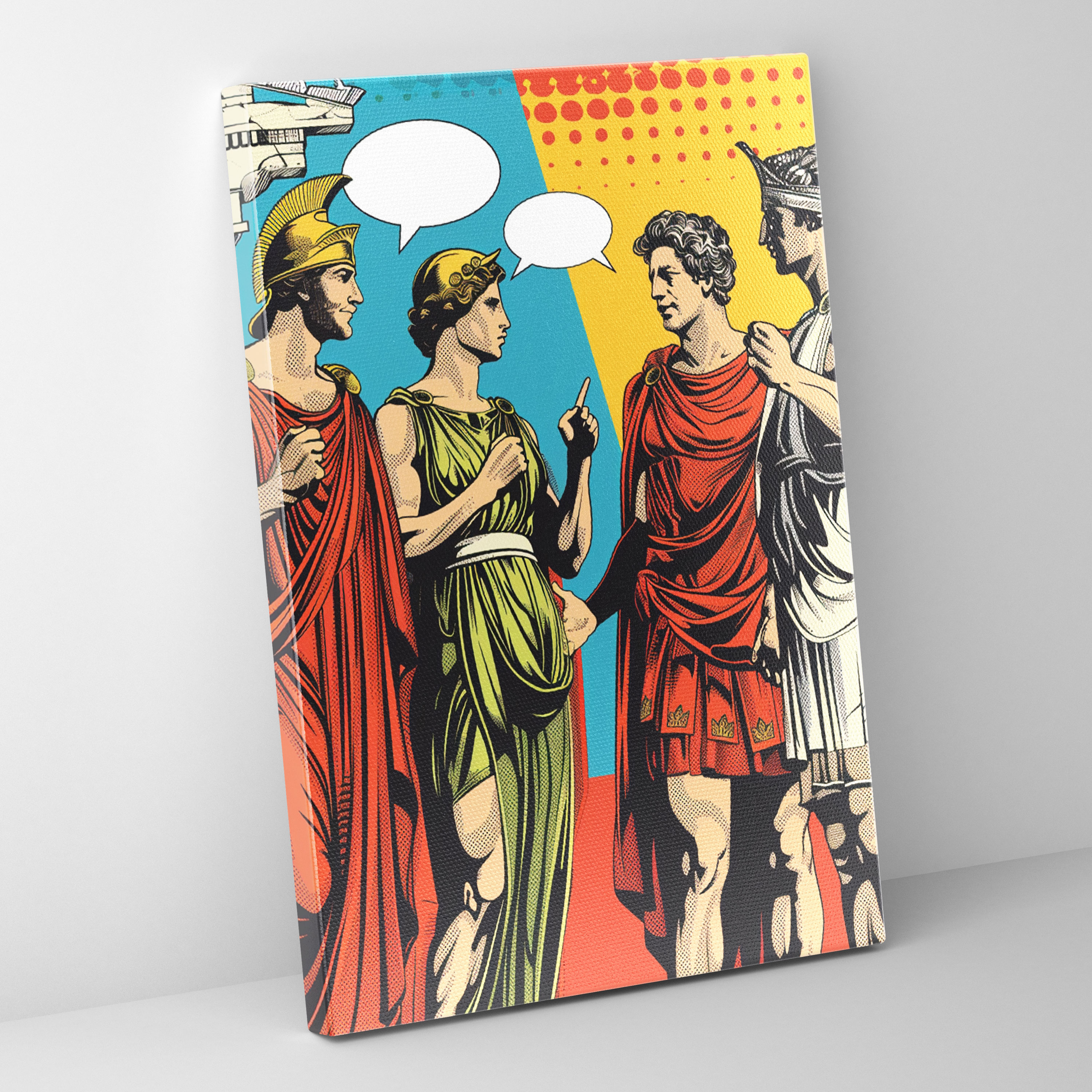 Classic Greek Mythology Pop Art Wall Art - Classicism And Popart, Canvas, Greek Mythology, Comic Book Style