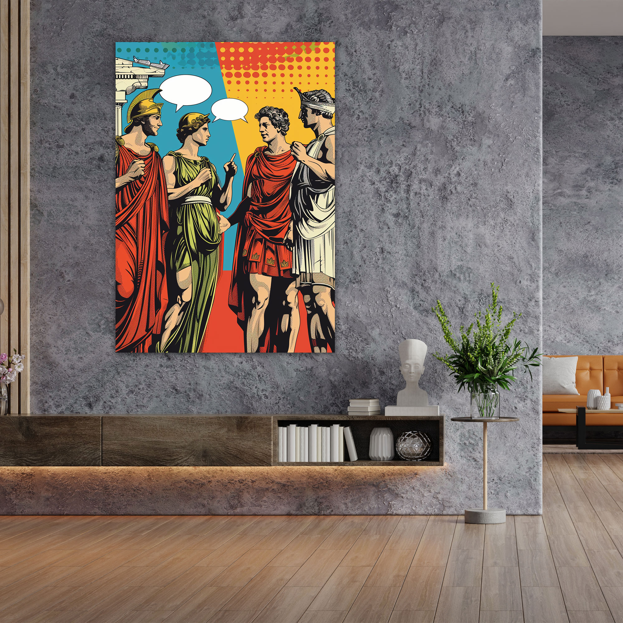 Classic Greek Mythology Pop Art Wall Art - Classicism And Popart, Canvas, Greek Mythology, Comic Book Style