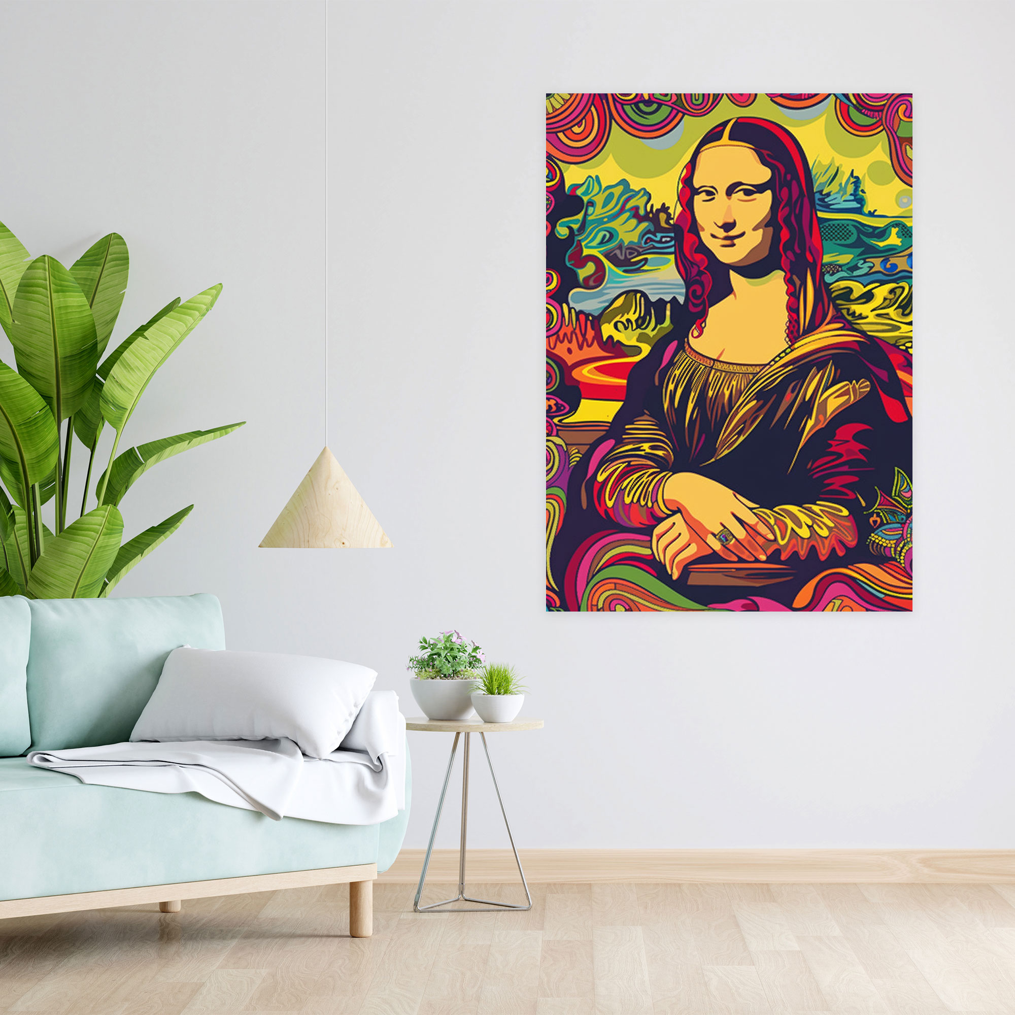 Mona Lisa Pop Art Canvas Print - Classicism And Popart, Home Decoration, Vibrant Colors, Canvas