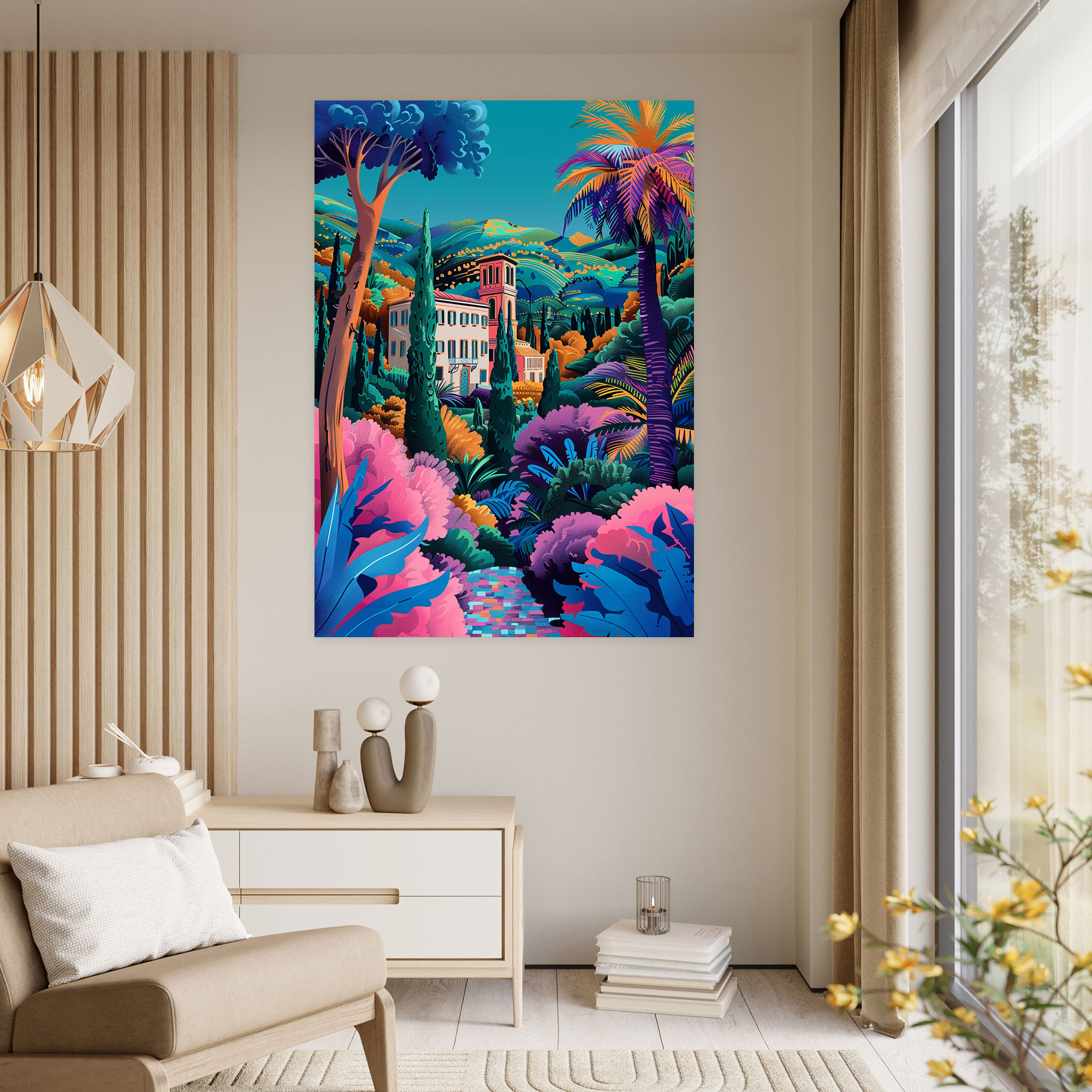 Pop Art Klasik Manzara Duvar Dekorasyonu - Klasizm ve Popart Pop Art Desenleri Kanvas Tablo Duvar Dekorasyonu