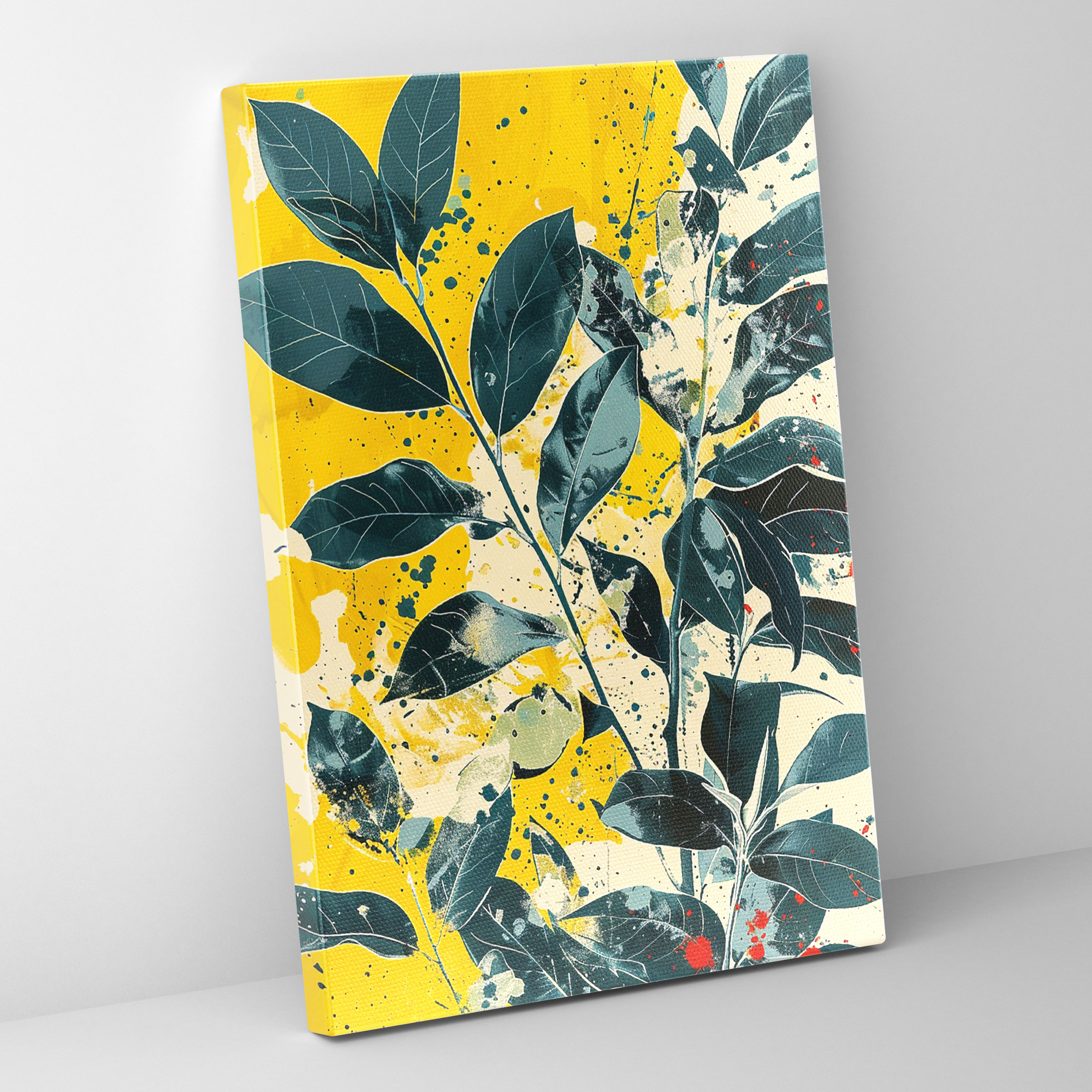 Botanical Splatter Pop Art Canvas Print - Classicism And Popart, Classicism Pop Art, Botanical Print, Canvas Print