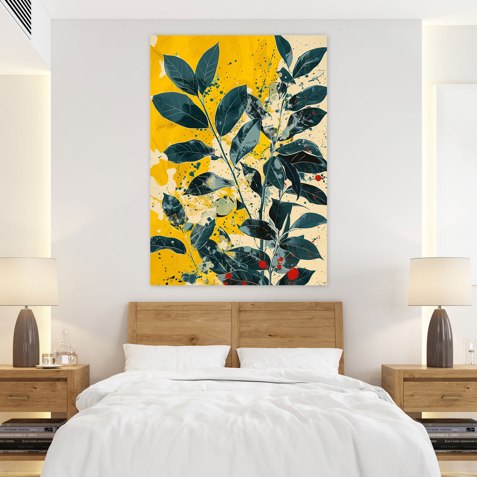 Botanical Splatter Pop Art Canvas Print - Classicism And Popart, Classicism Pop Art, Botanical Print, Canvas Print