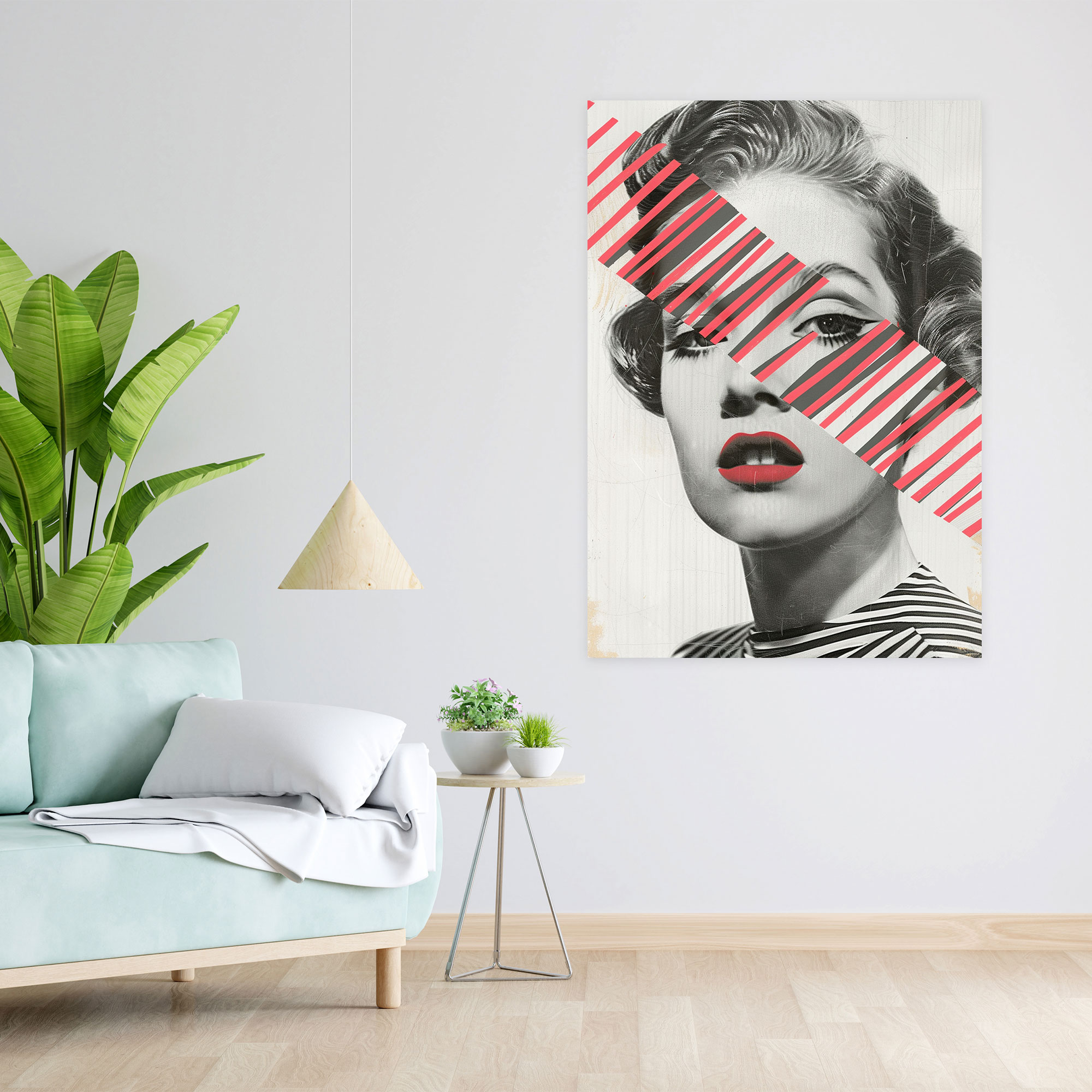 Vintage Pop Art Canvas Print - Classicism And Popart, Black And White Photograph, Wall Decoration, Classicism Pop Art