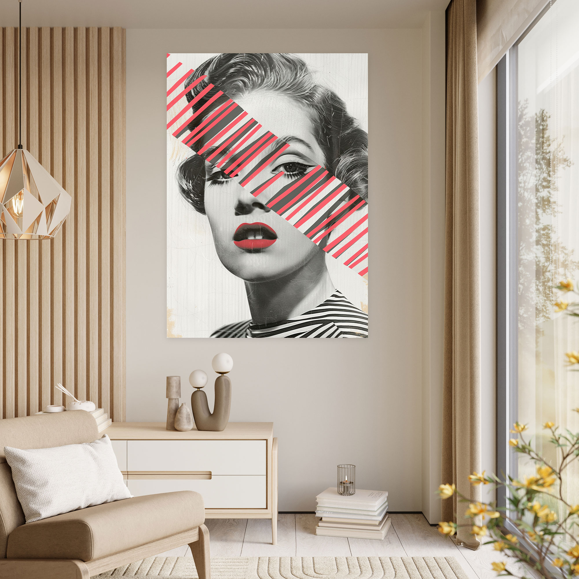 Vintage Pop Art Canvas Print - Classicism And Popart, Black And White Photograph, Wall Decoration, Classicism Pop Art