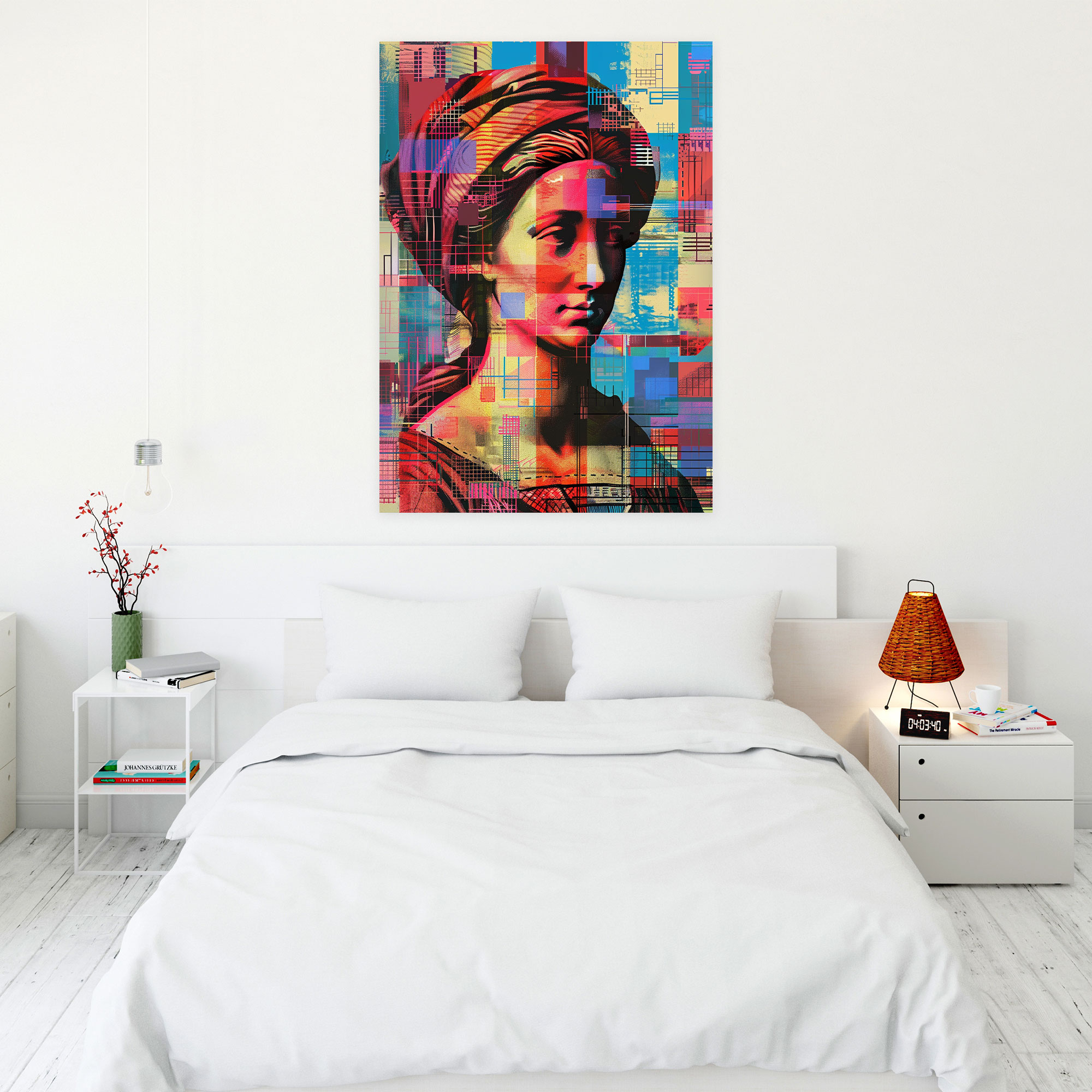 Pixelated Renaissance Canvas Print - Classicism And Popart, Pixelated Pop Art, Canvas Print, Home Decoration