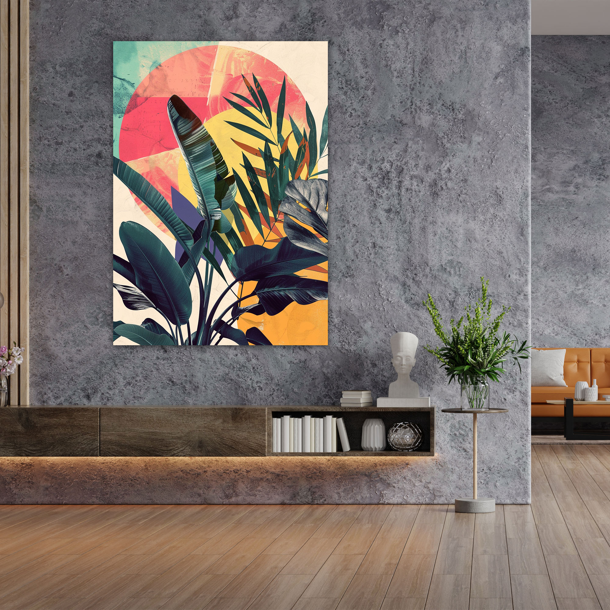 Botanical Pop Art Canvas Print - Classicism And Popart, Canvas Print, Geometric Overlay, Wall Art