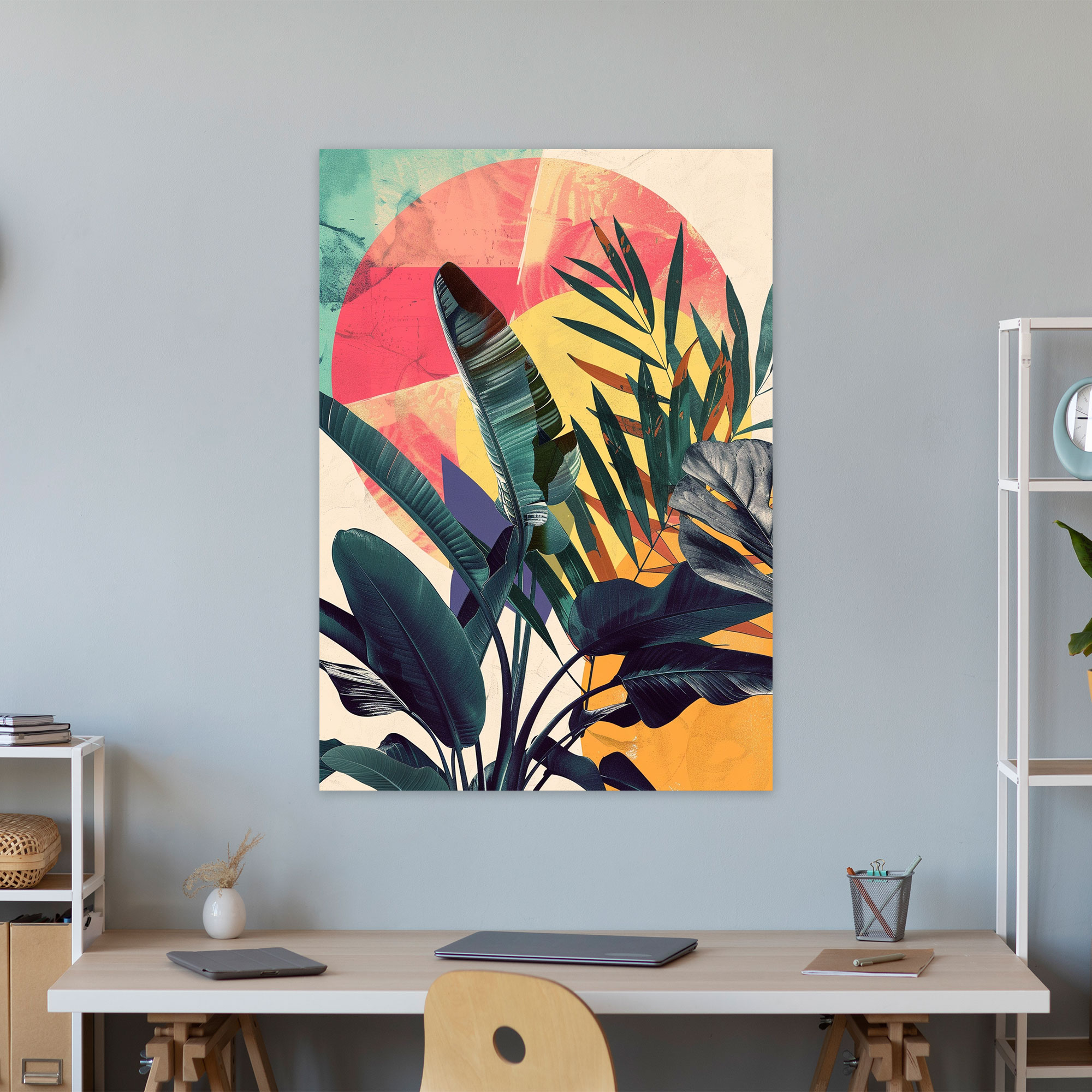Botanical Pop Art Canvas Print - Classicism And Popart, Canvas Print, Geometric Overlay, Wall Art