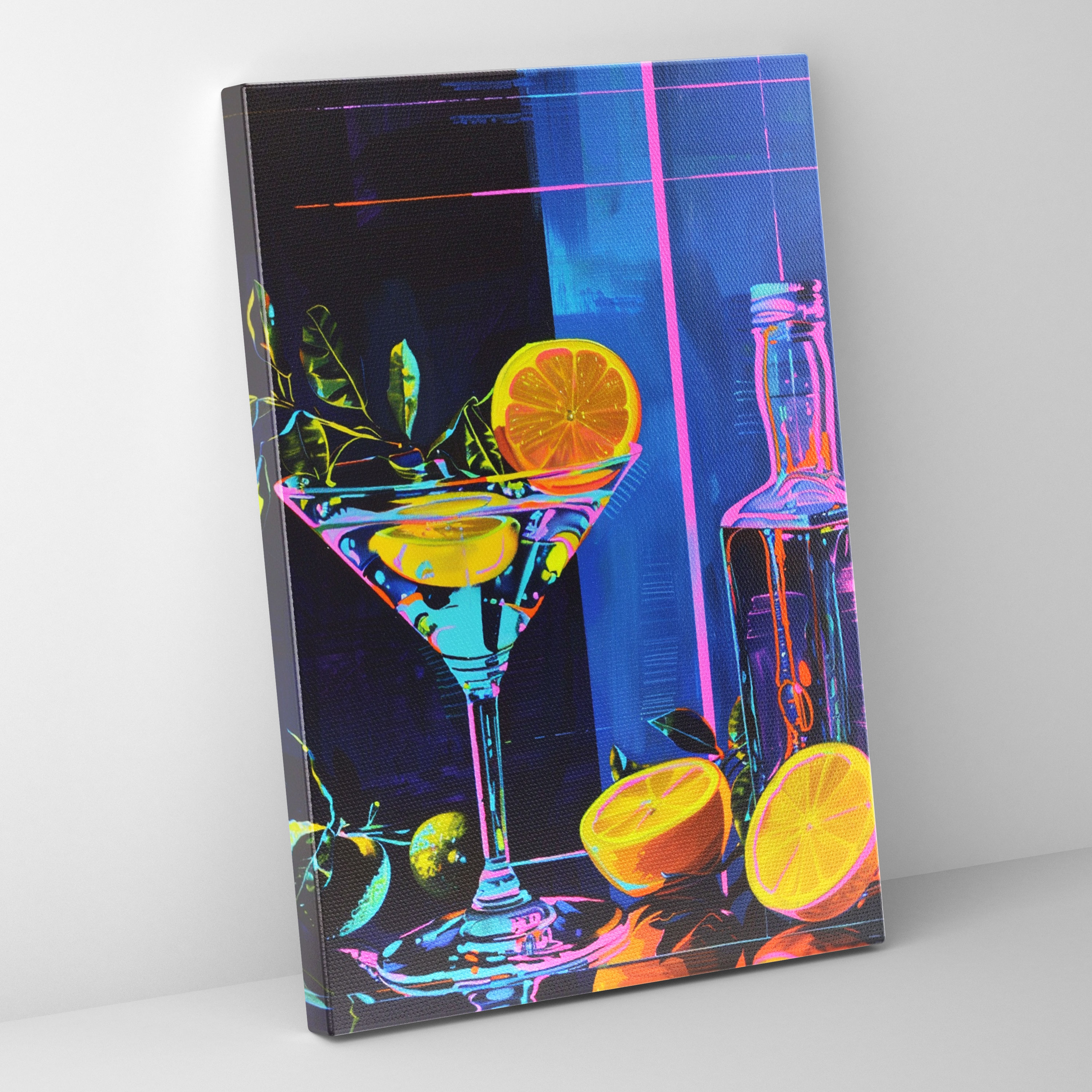 Neon Still Life Canvas Print - Classicism And Popart, Wall Decoration, Wall Art, Still Life Painting