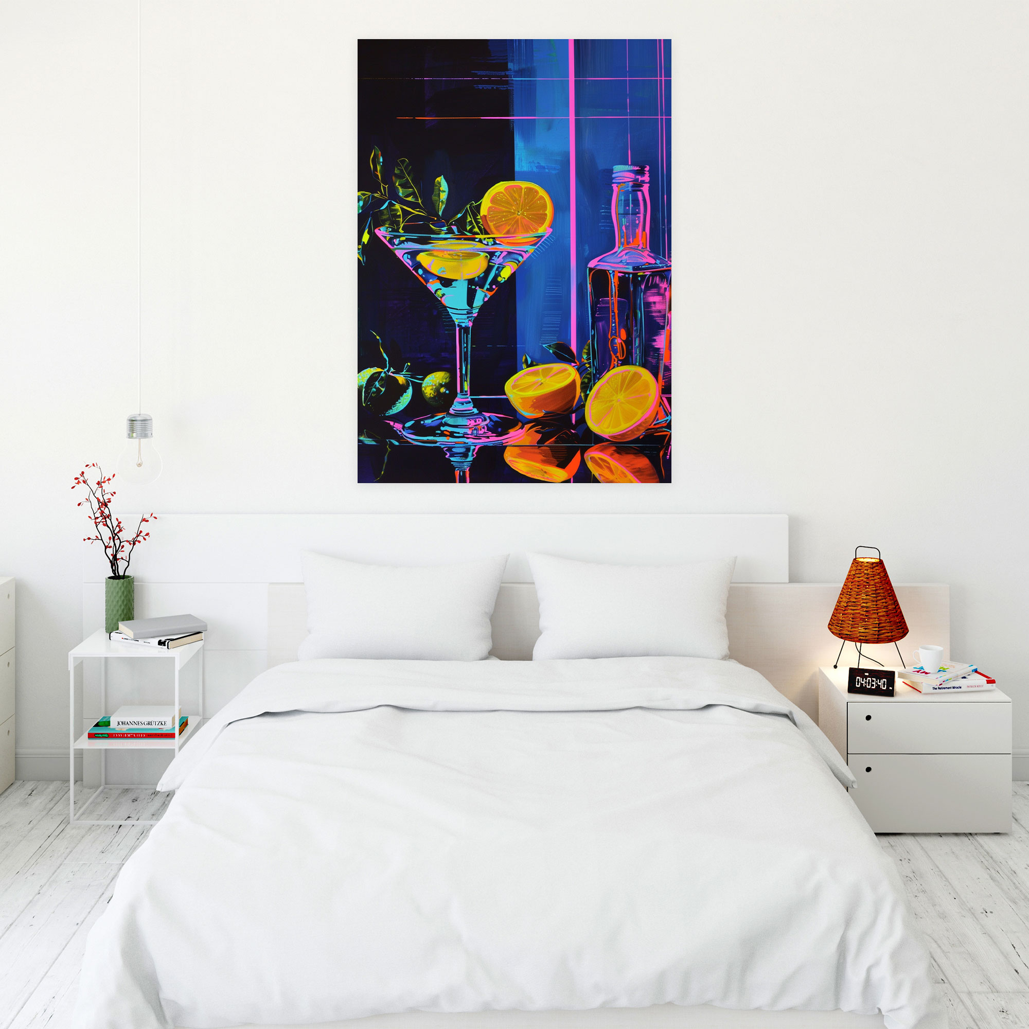 Neon Still Life Canvas Print - Classicism And Popart, Wall Decoration, Wall Art, Still Life Painting