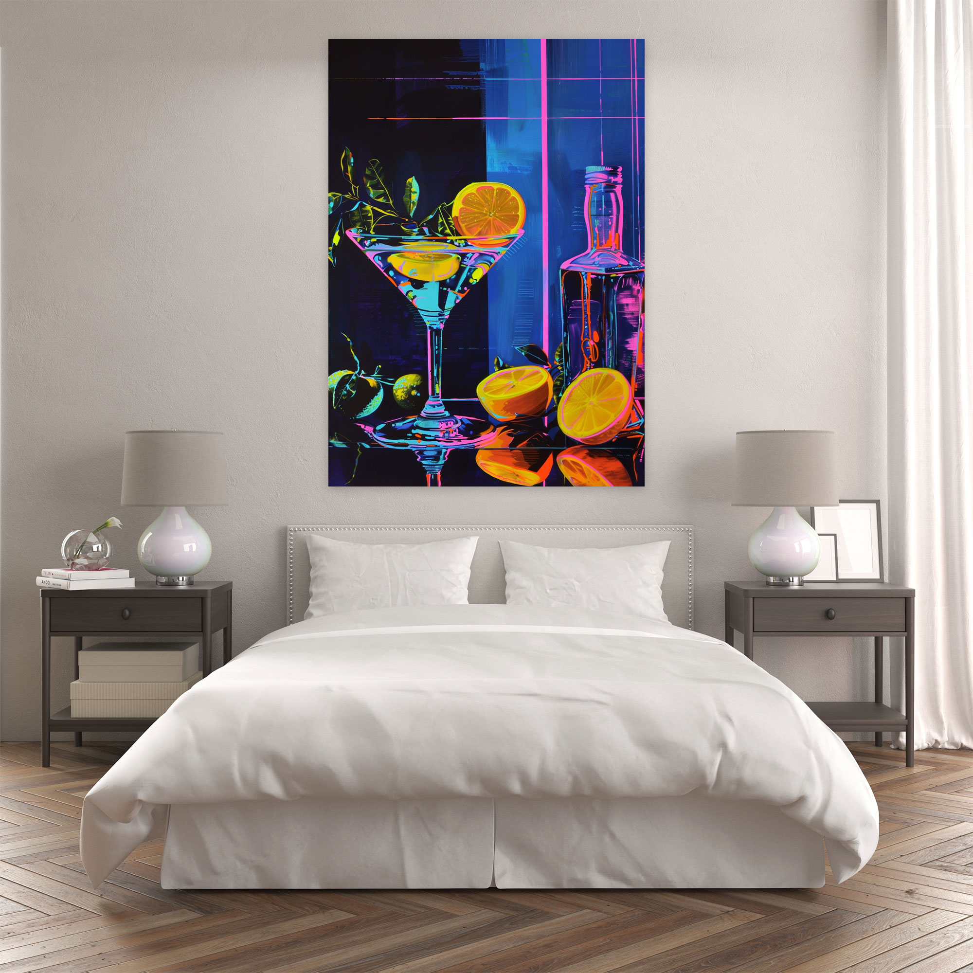 Neon Still Life Canvas Print - Classicism And Popart, Wall Decoration, Wall Art, Still Life Painting